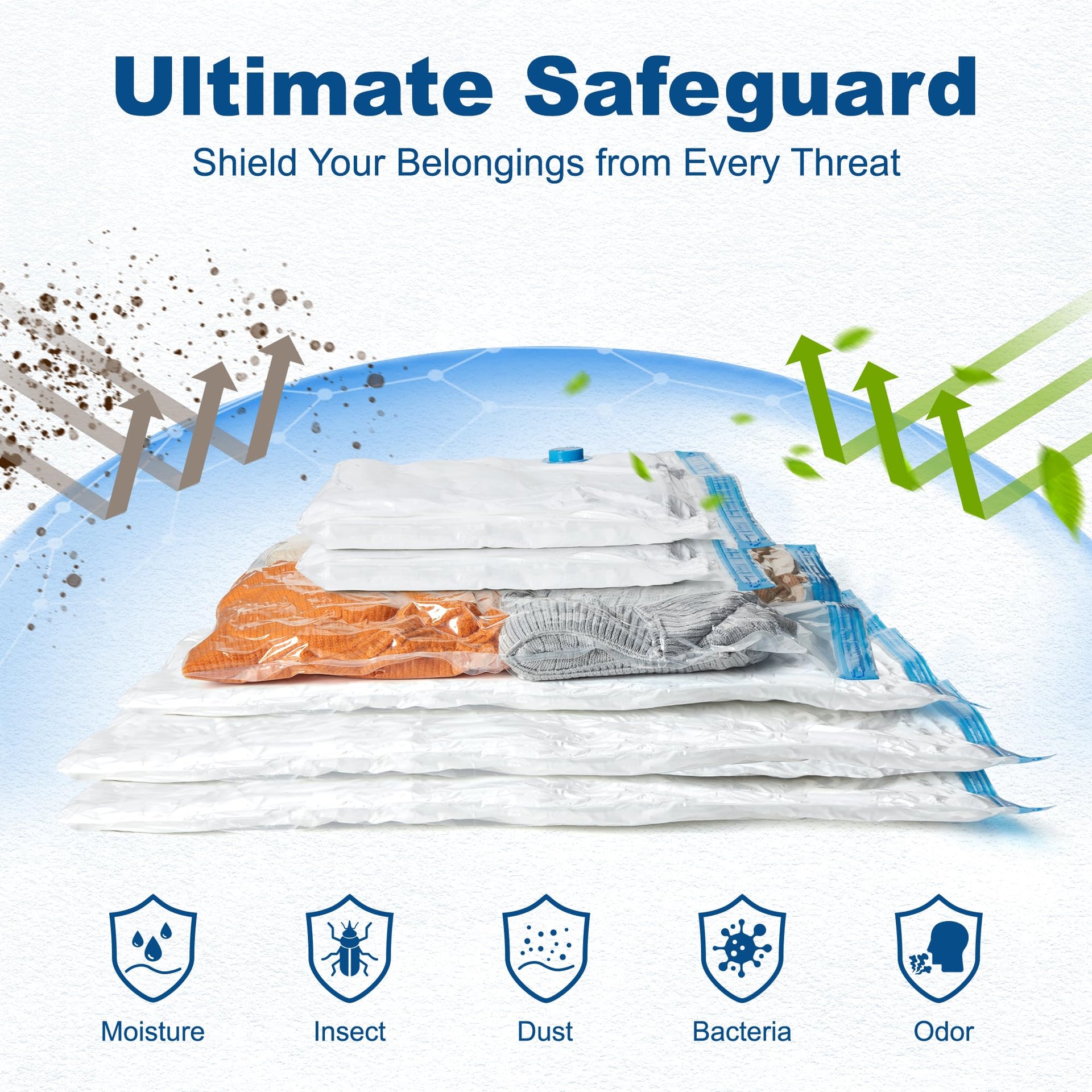 22 Pack Vacuum Seal Bags For Clothing Travel (22 Count)