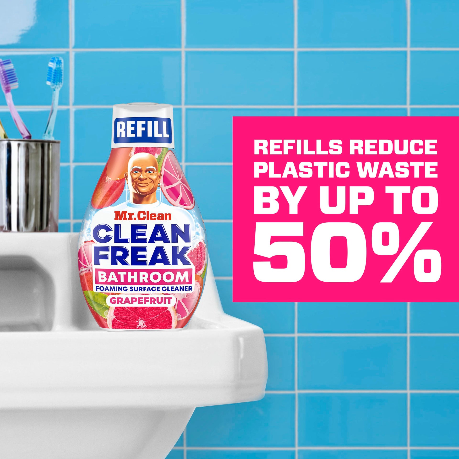 Clean Freak Foaming Bathroom Surface Cleaner Multi (64 Fl Oz)