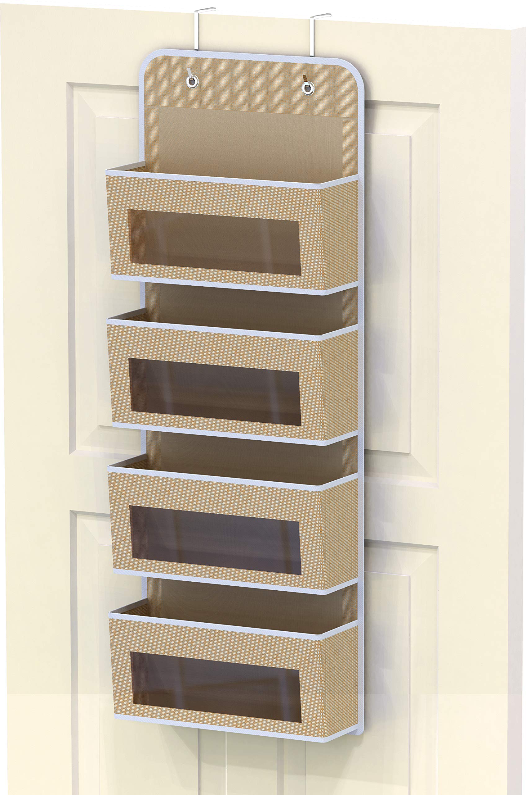 4 Clear Window Pocket Over Door Hanging Organizer