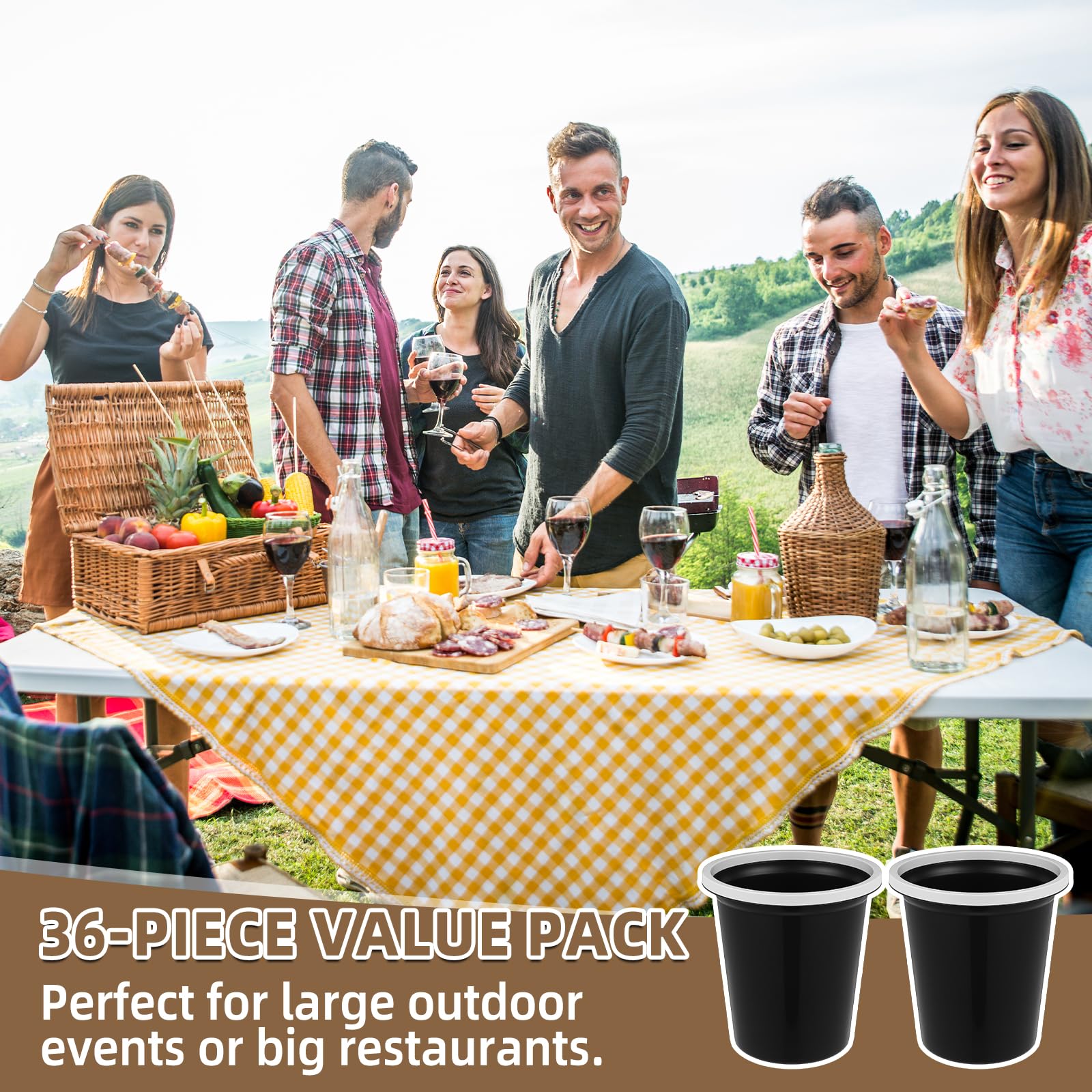 36 Pcs Bathroom Trash Cans Bulk 2.6 Gallon Small Waste Basket Round Garbage Can Plastic Trash Bin Small Container for Home Dorm Kitchen Office Living Room Study Compact Space