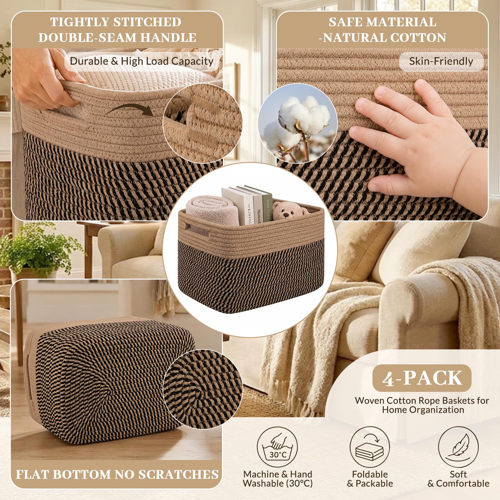 4 Pack Storage Basket (4 Count)