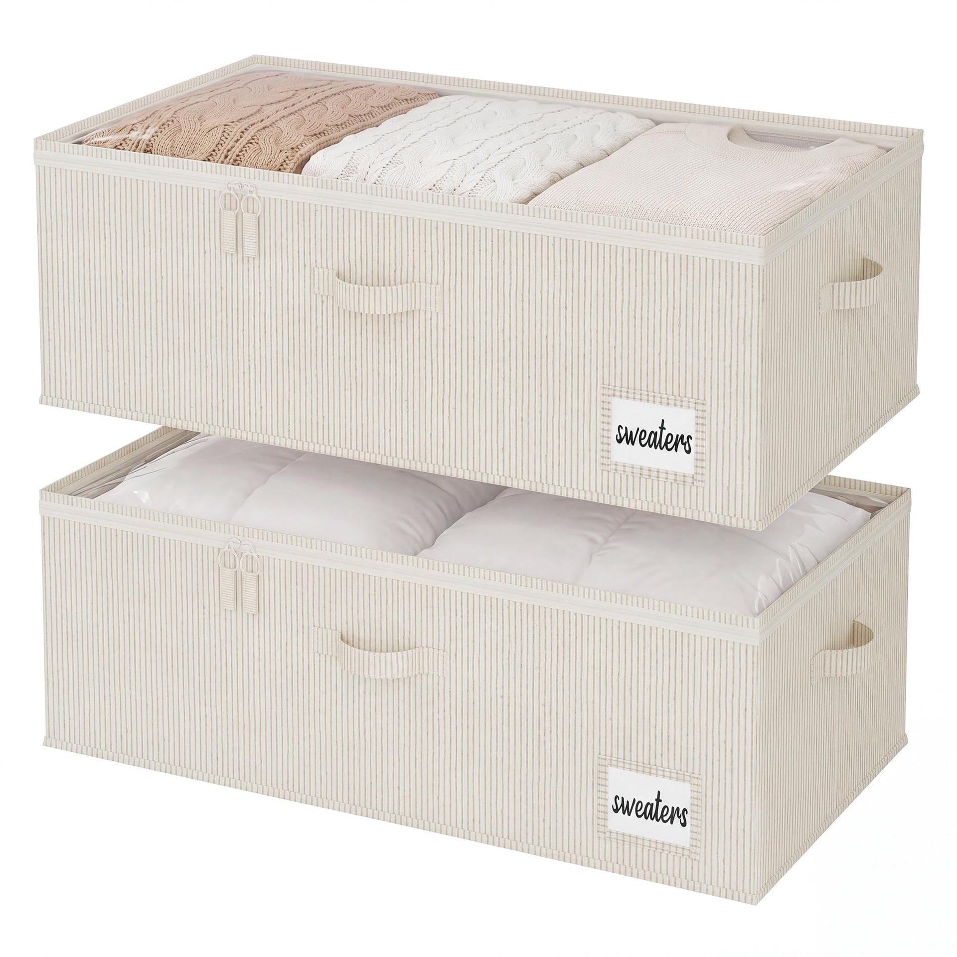 10 Inch Tall Under Bed Storage Containers with Clear Lid (2 Count)