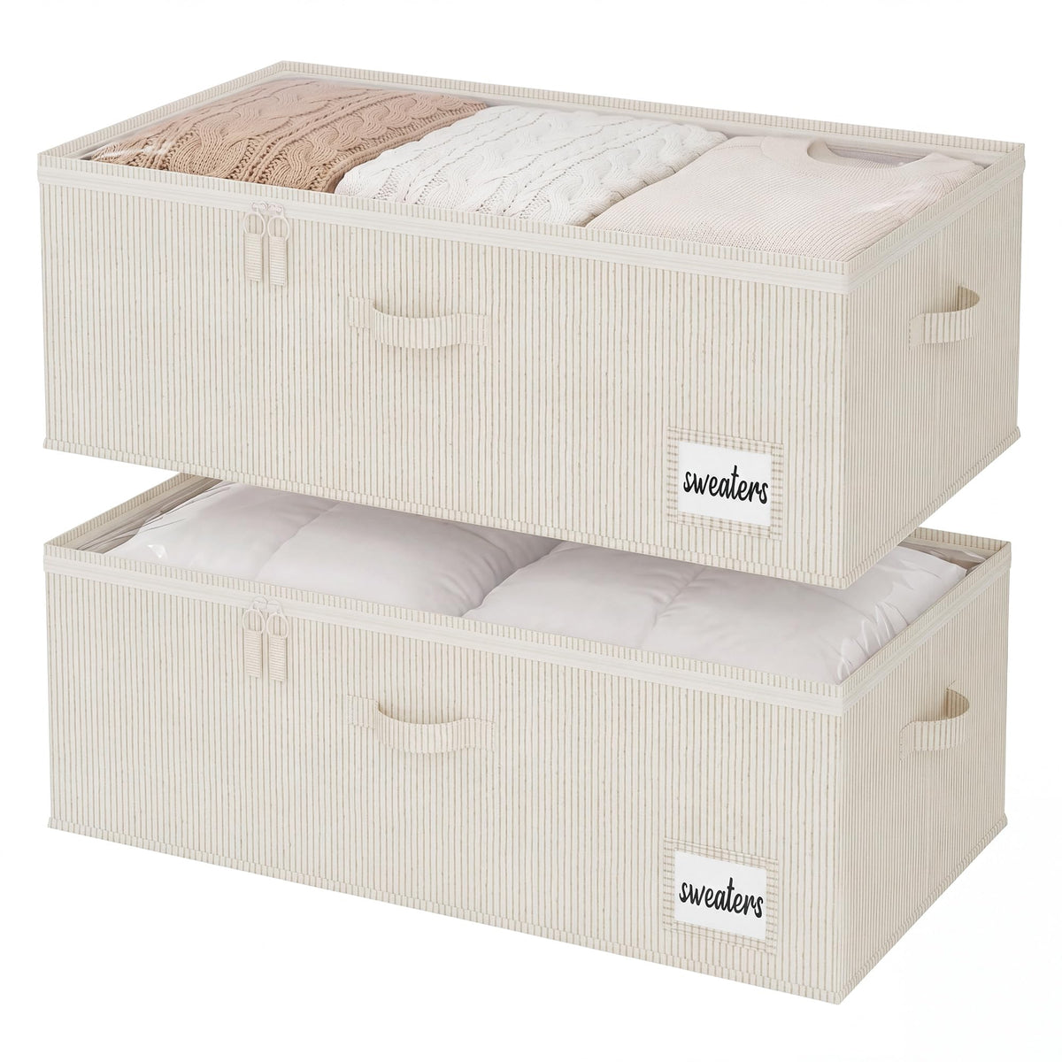 10 Inch Tall Under Bed Storage Containers with Clear Lid (2 Count)