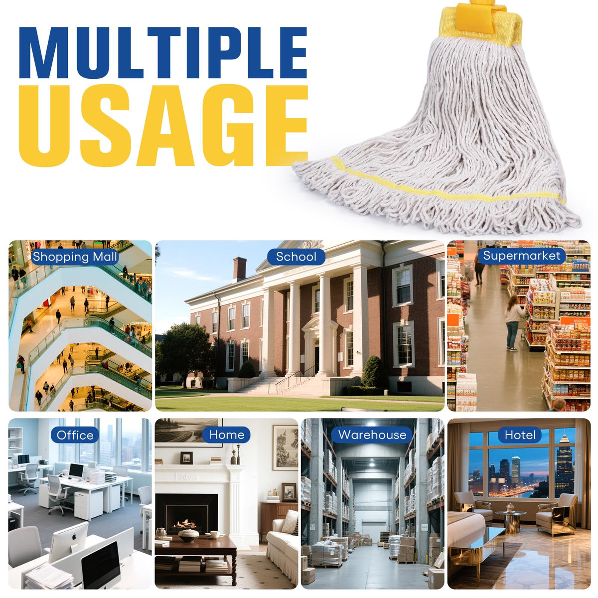 Matthew Cleaning Commercial Mop Head Replacement (6 Count)