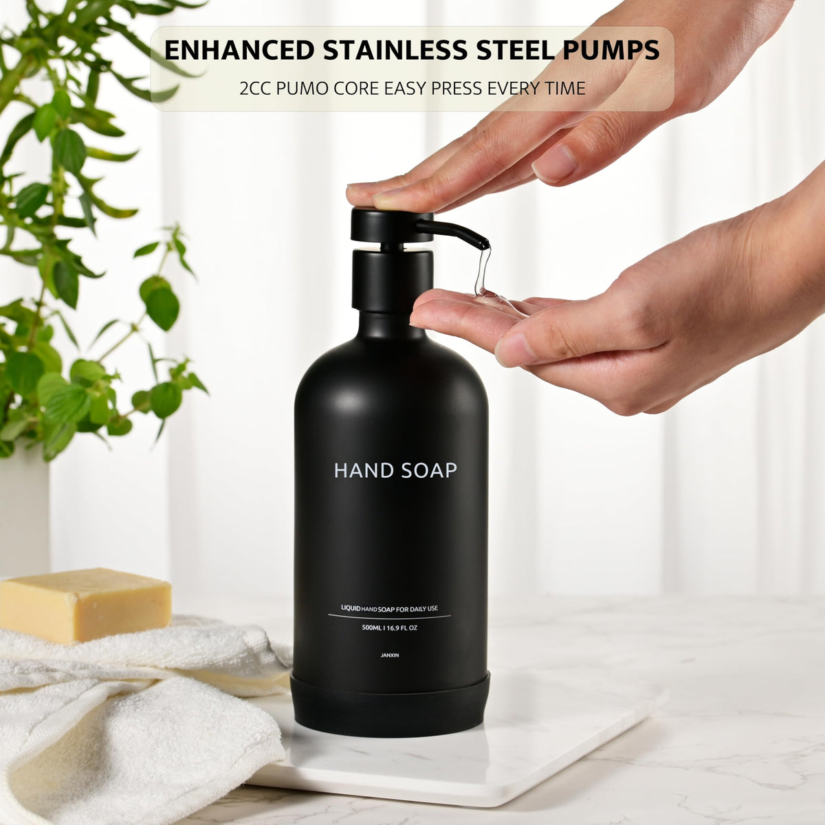 Glass Soap Dispenser Bathroom Set by Janxin