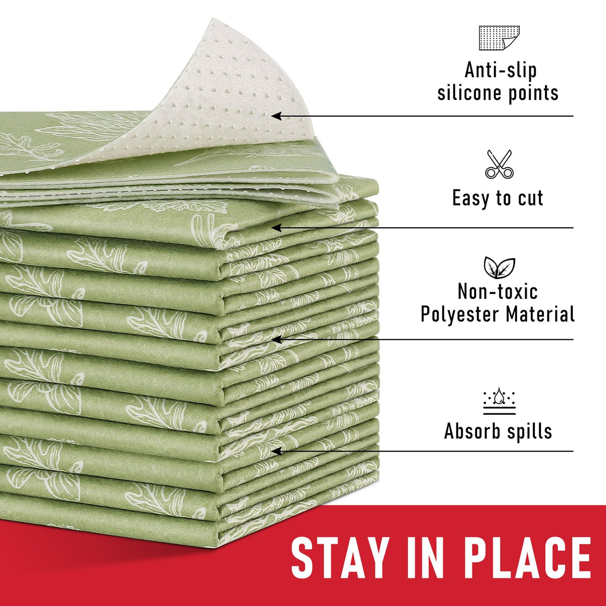 Shelf Liner for Refrigerator & Drawer (12 Sq Ft)