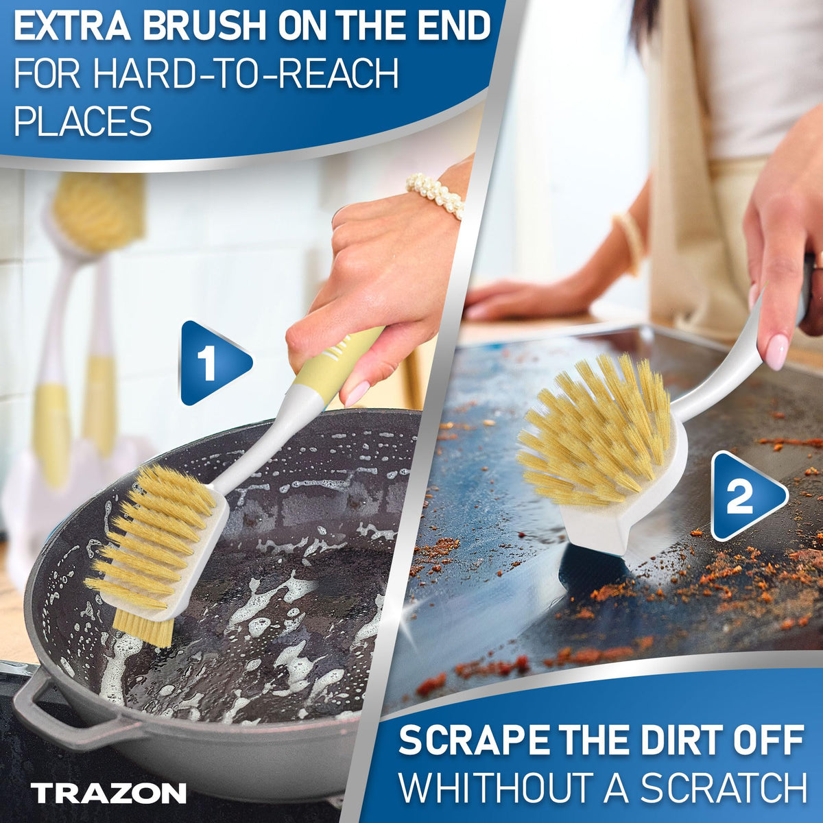 Dish Brush Set of 5 with Holder (3 Count)