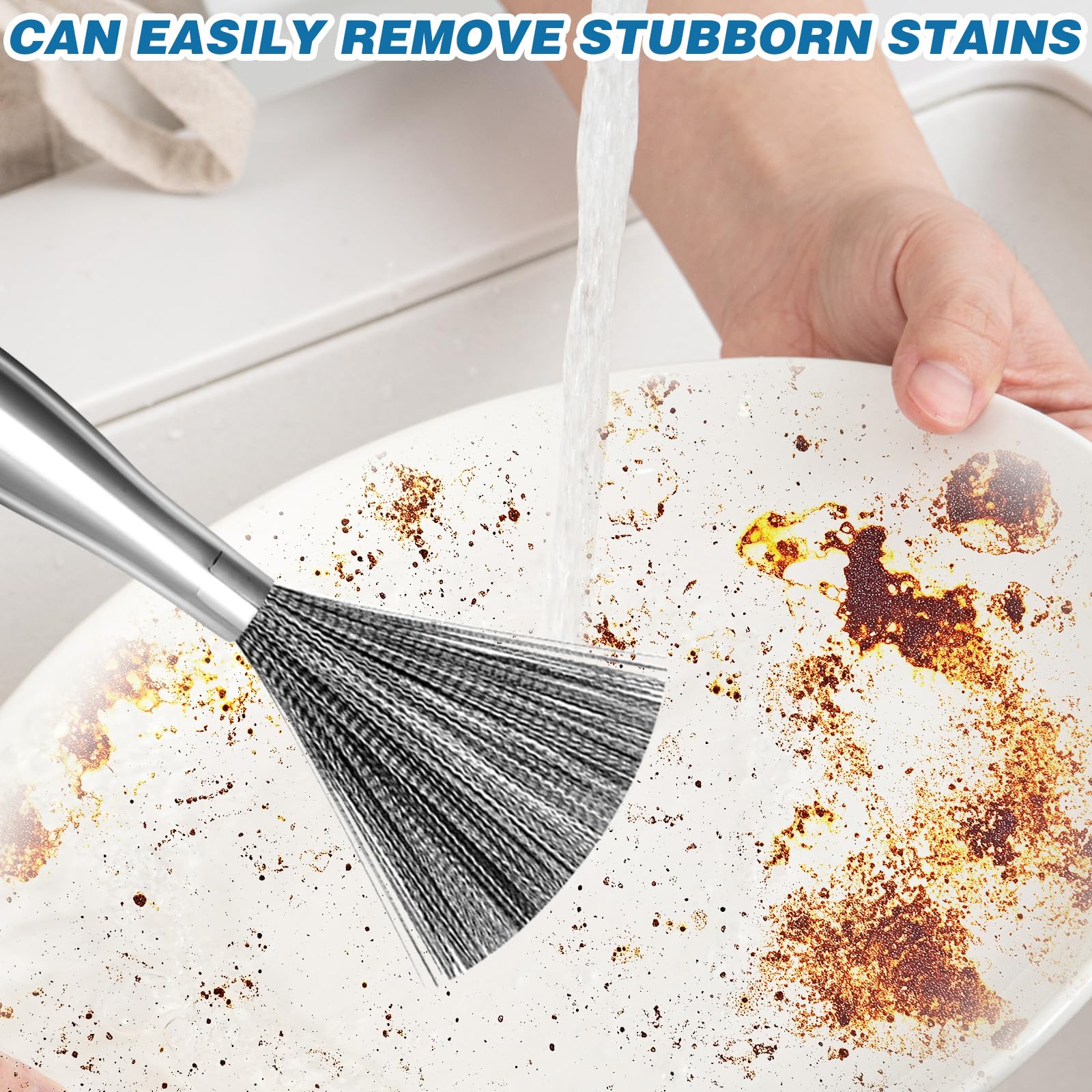 2Pcs 304 Stainless Steel Pot Brushes (2 Count)