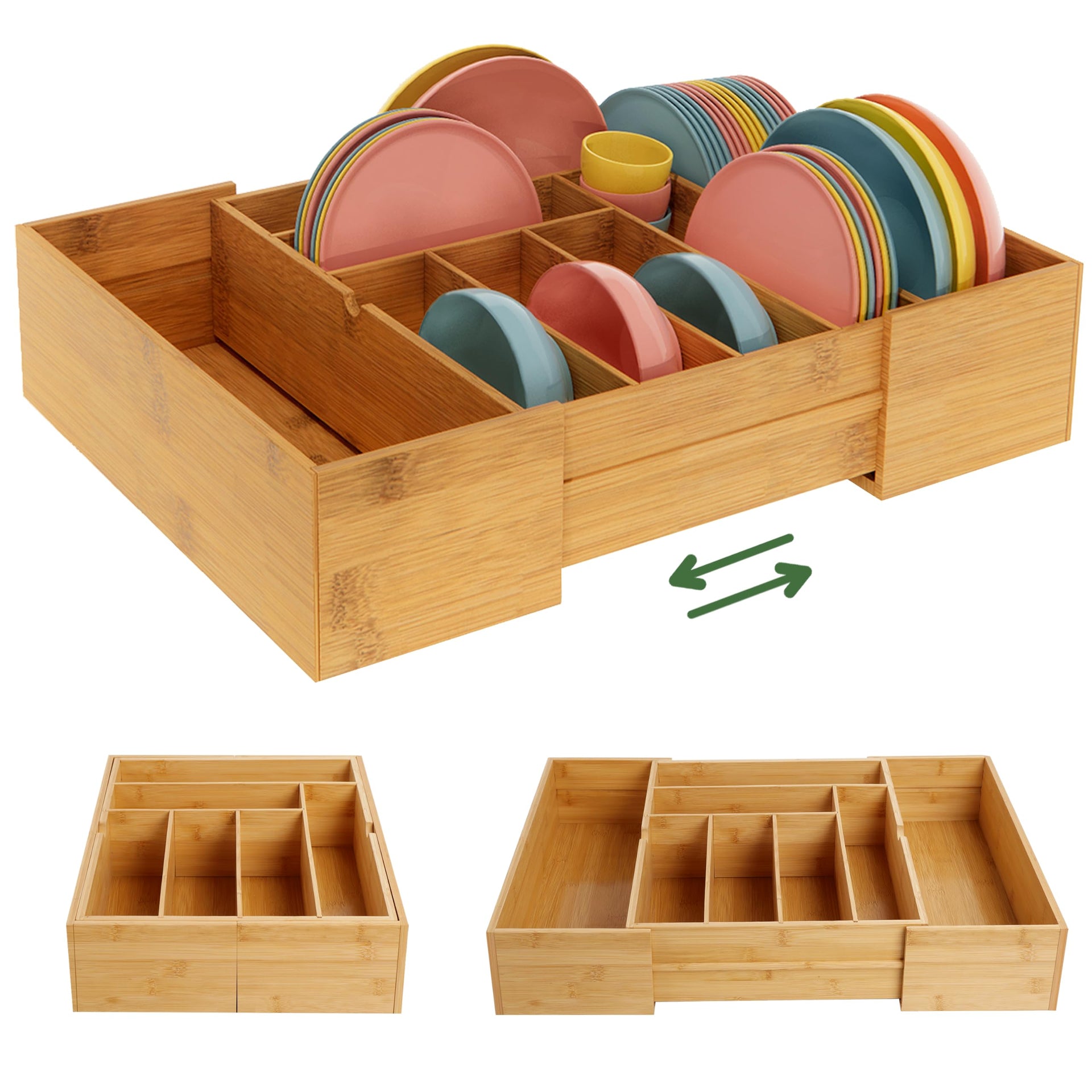 3.9inch Tall Bamboo Drawer Organizer