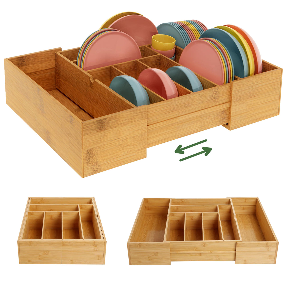 3.9inch Tall Bamboo Drawer Organizer