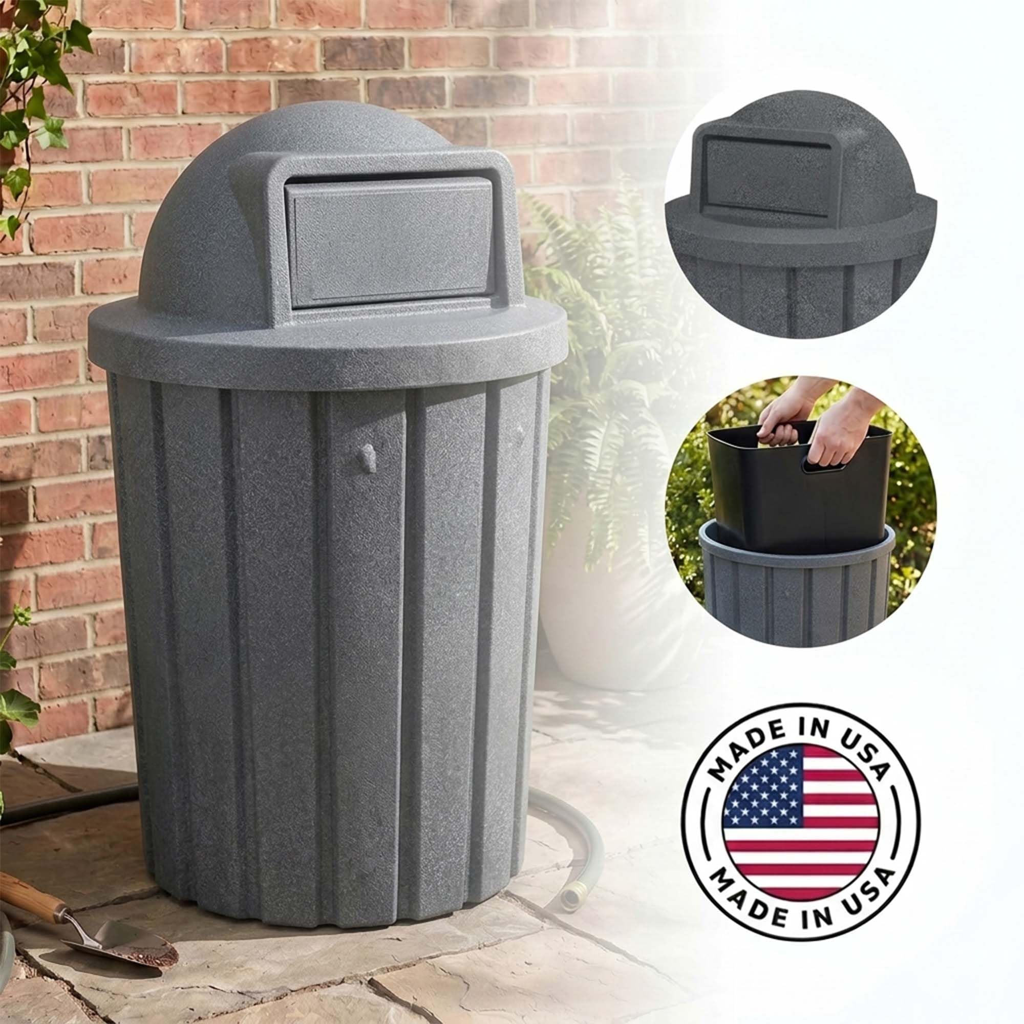 Campus Collection 42 Gallon Commercial Trash Can with Lid