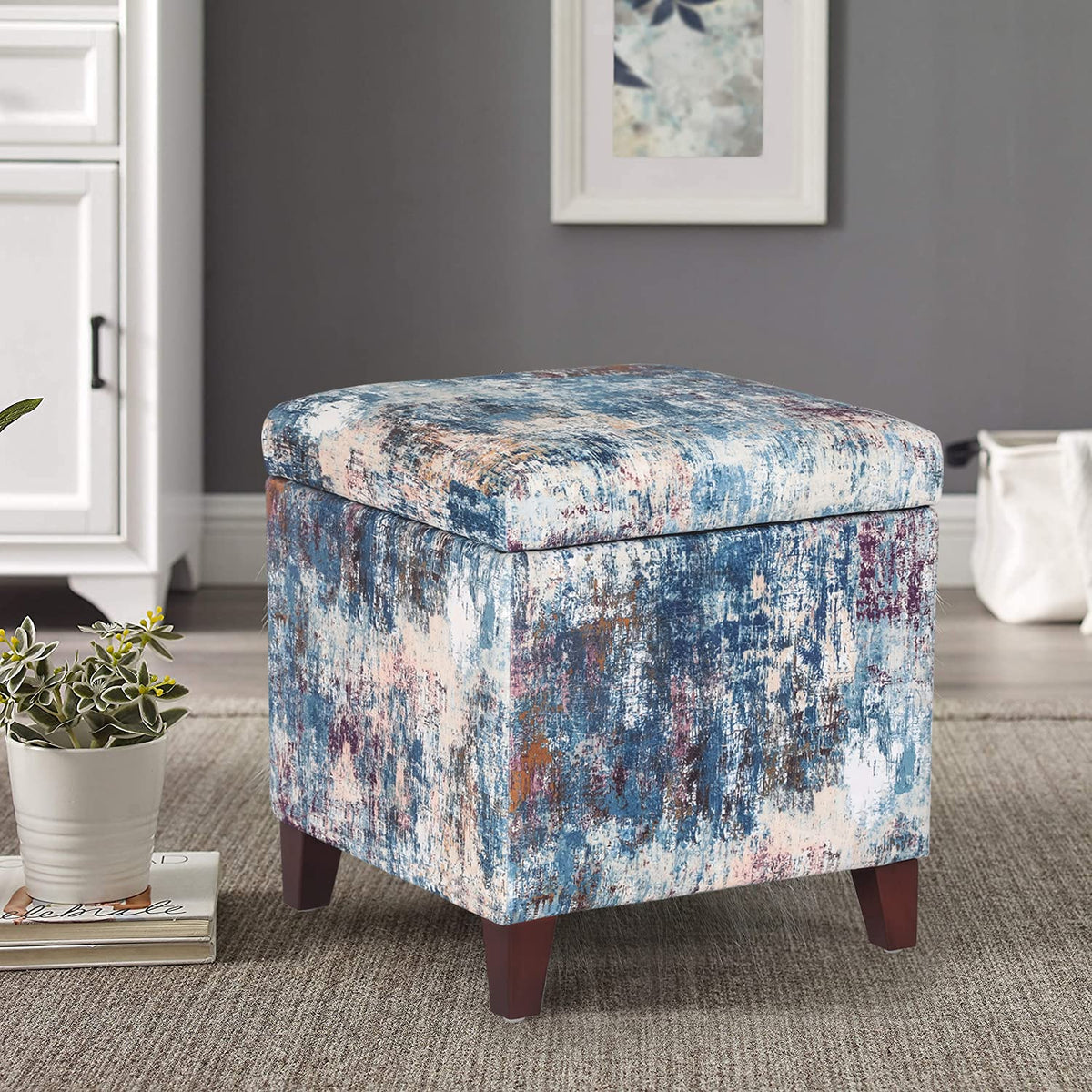 18 Inch High Cube Ottoman Storage