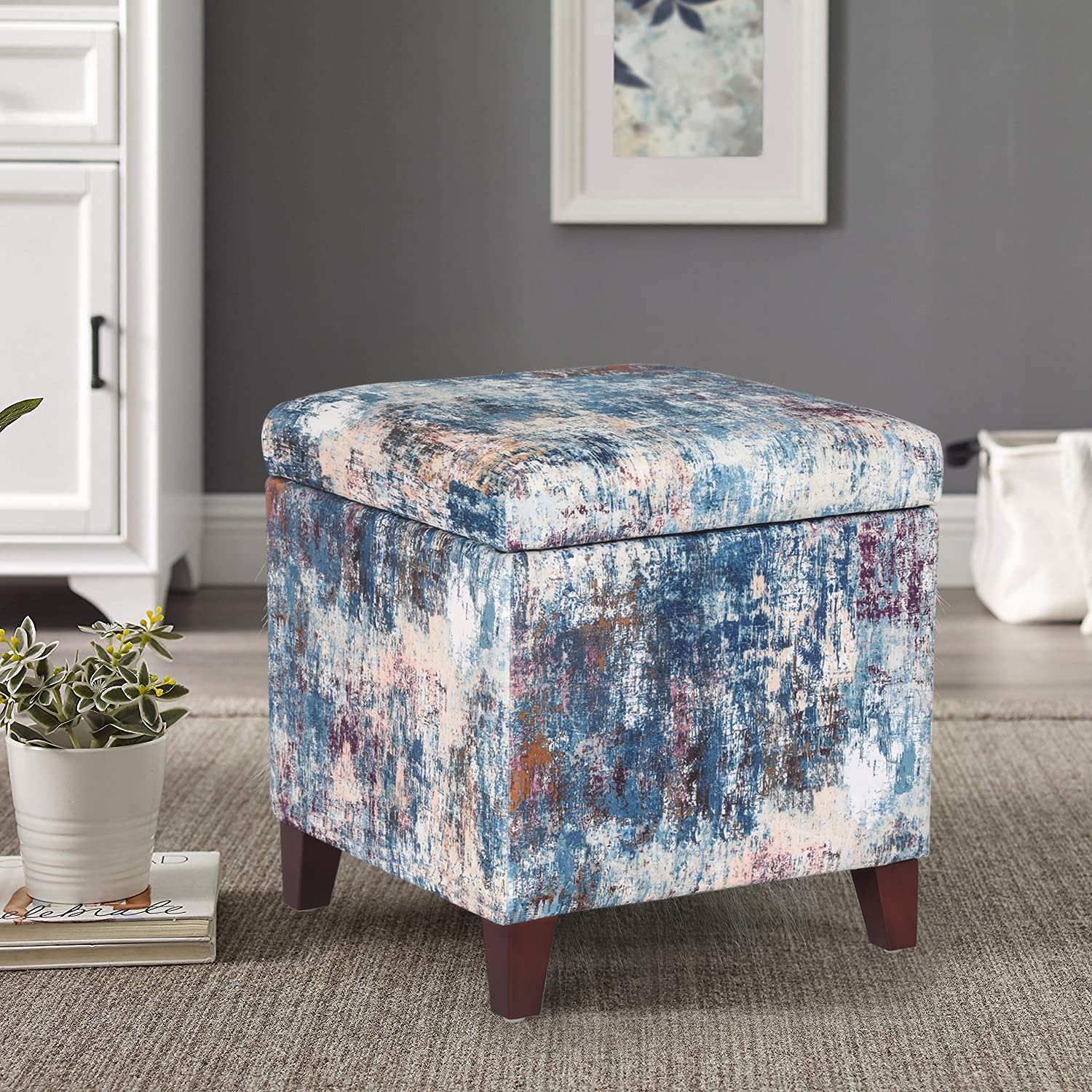 18 Inch High Cube Ottoman Storage