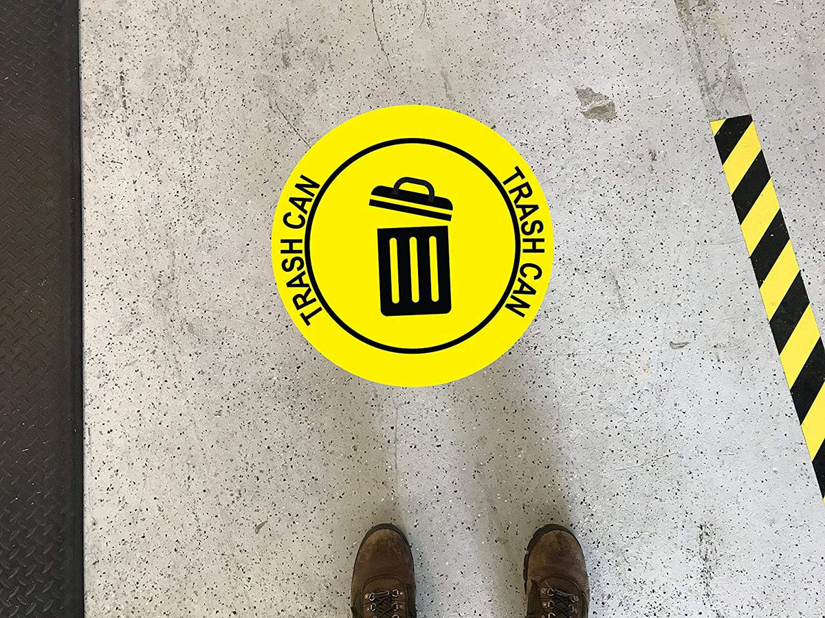 Trash Can" Durable Laminated Vinyl Floor Sign