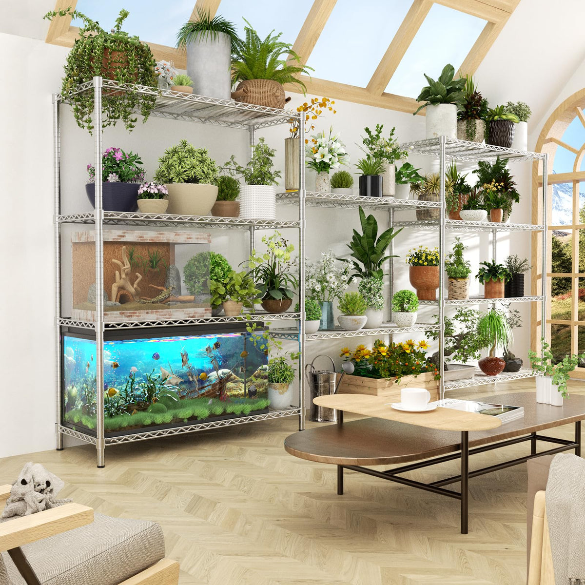 45" Small Wire Shelving Unit