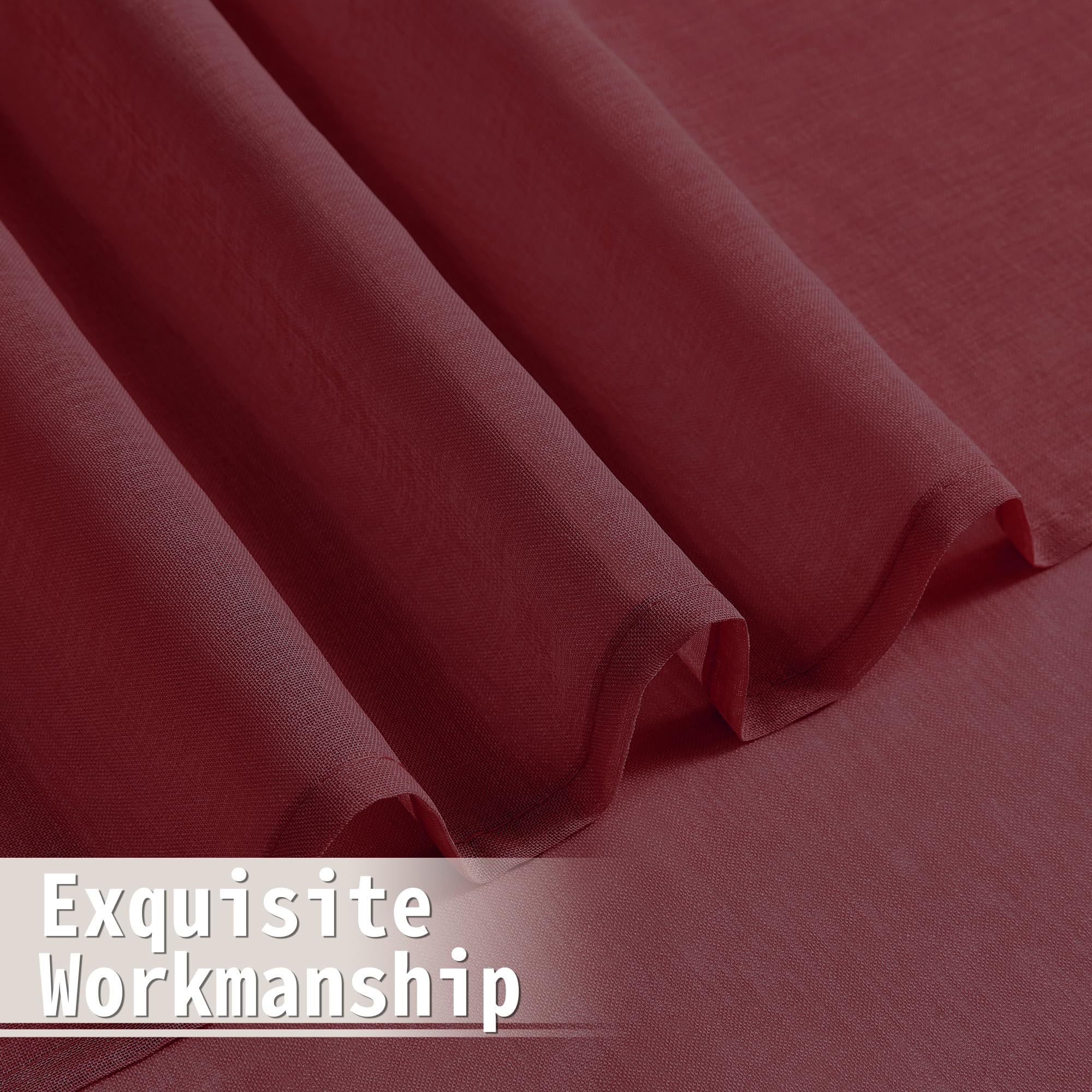 Small Sheer Door Curtain Closet Linen Textured Curtain Sheers Doorway Light Filtering Voile French Door Rod Pocket Curtains Patio Glass Doors