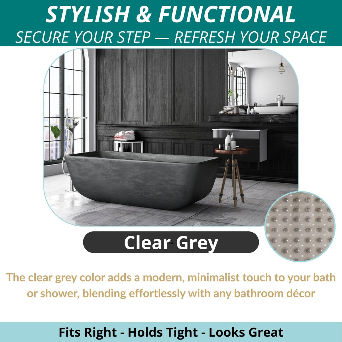 Non Slip Bath & Shower Mat 40x16 Extra Long