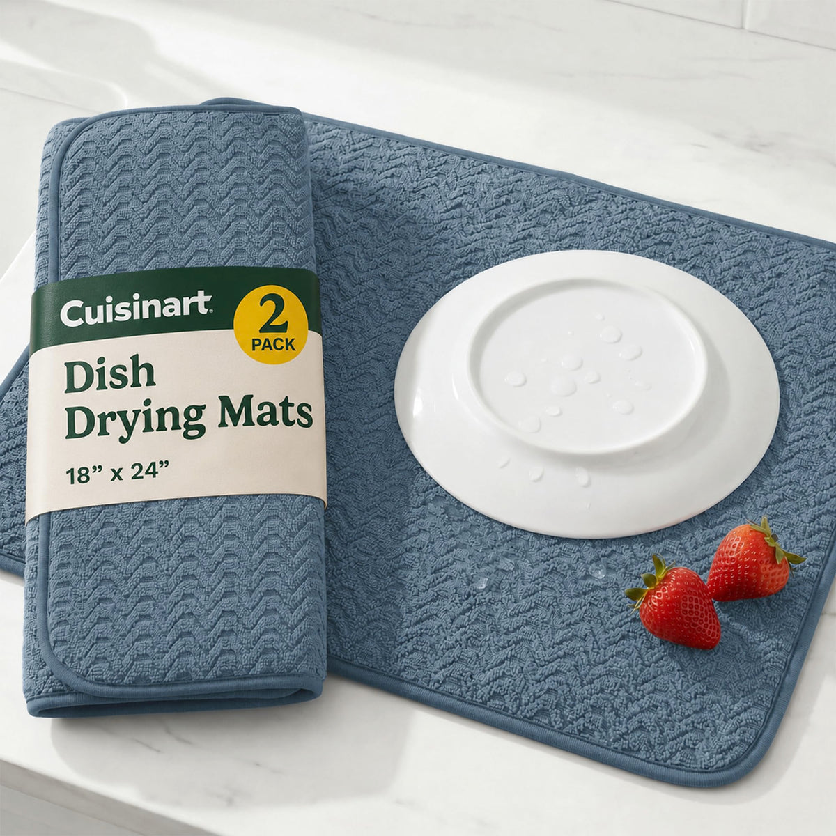 Cuisinart Dish Drying Mat for Kitchen Counter (2 Count)