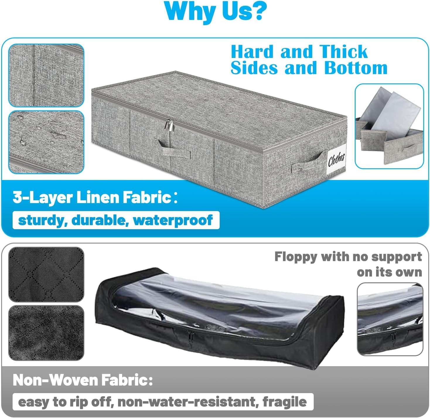 Under Bed Storage Container Bins 2 Pack (2 Count)