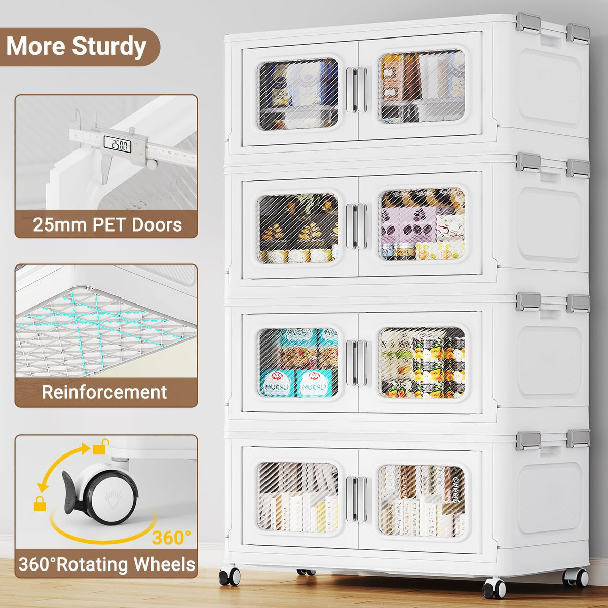 900 Qt Extra Large Stackable Storage Bin with 1 Lid (3 Count)