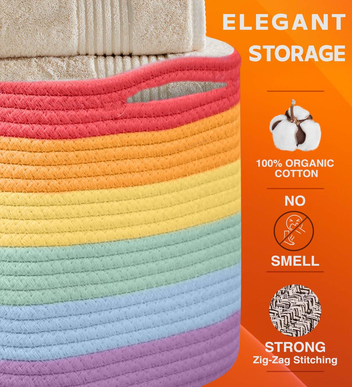 Cotton Rope Baskets for Organizing (3 Count)