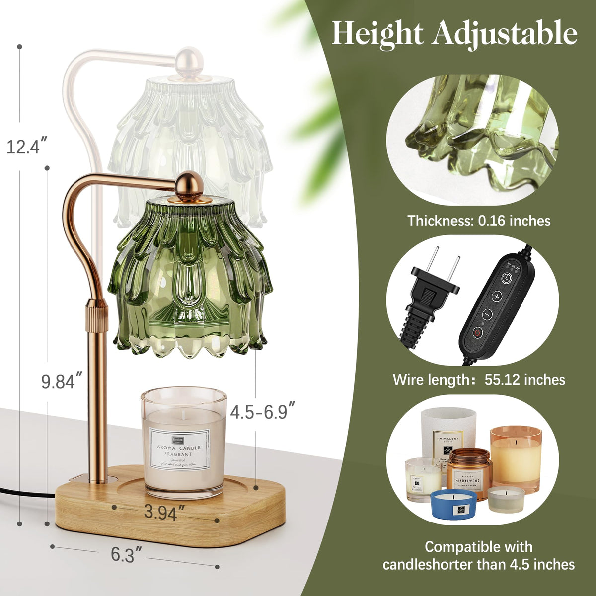 Candle Warmer Lamp with Timer Dimmer