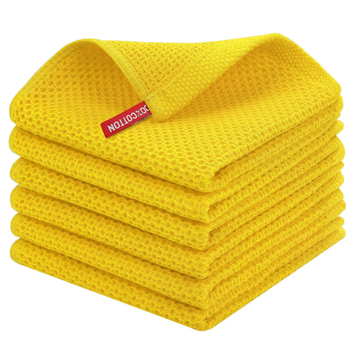 100% Cotton Waffle Weave Kitchen Dish Cloths 6 (6 Count)
