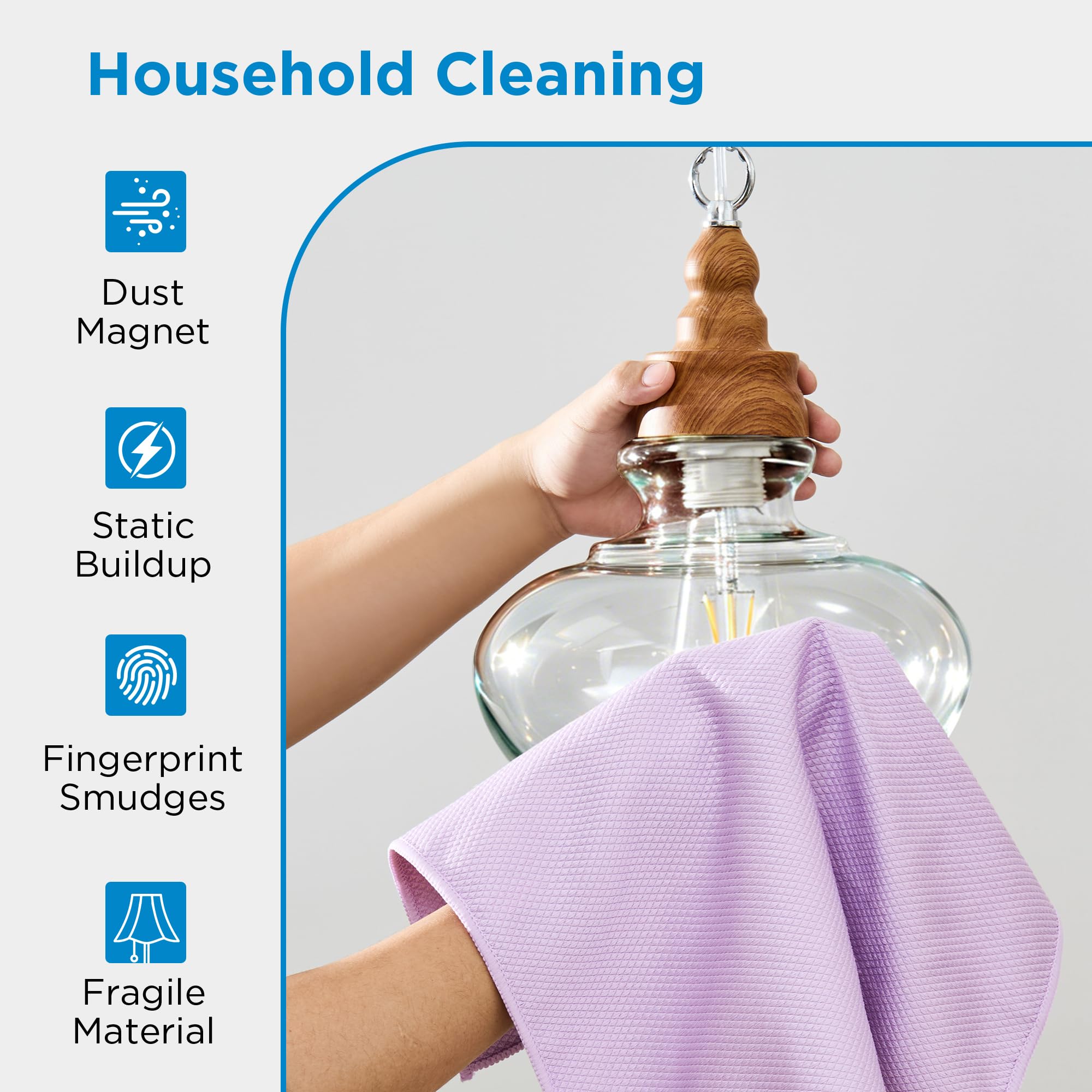 Microfiber Cleaning Cloth for Glass Window and Car Screen (6 Count)