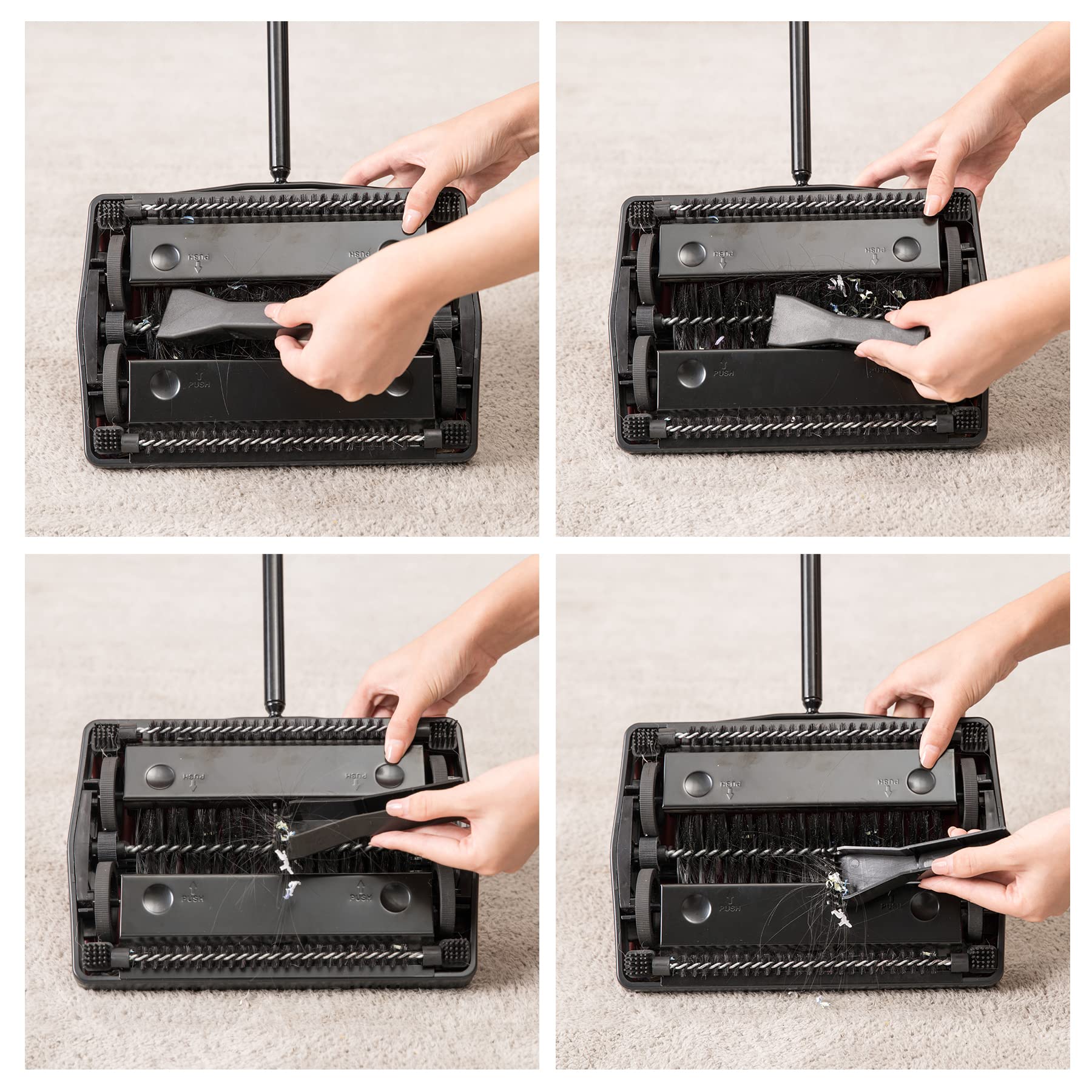Manual Carpet Sweeper Cleaner Hand Push Non