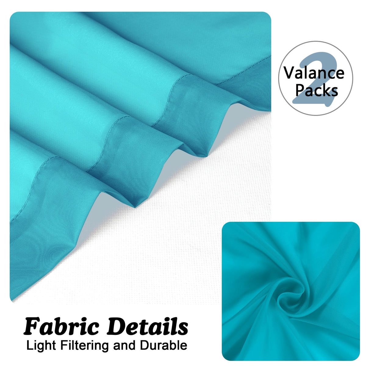 Sheer Valances for Windows 2 Pieces (2 Count)
