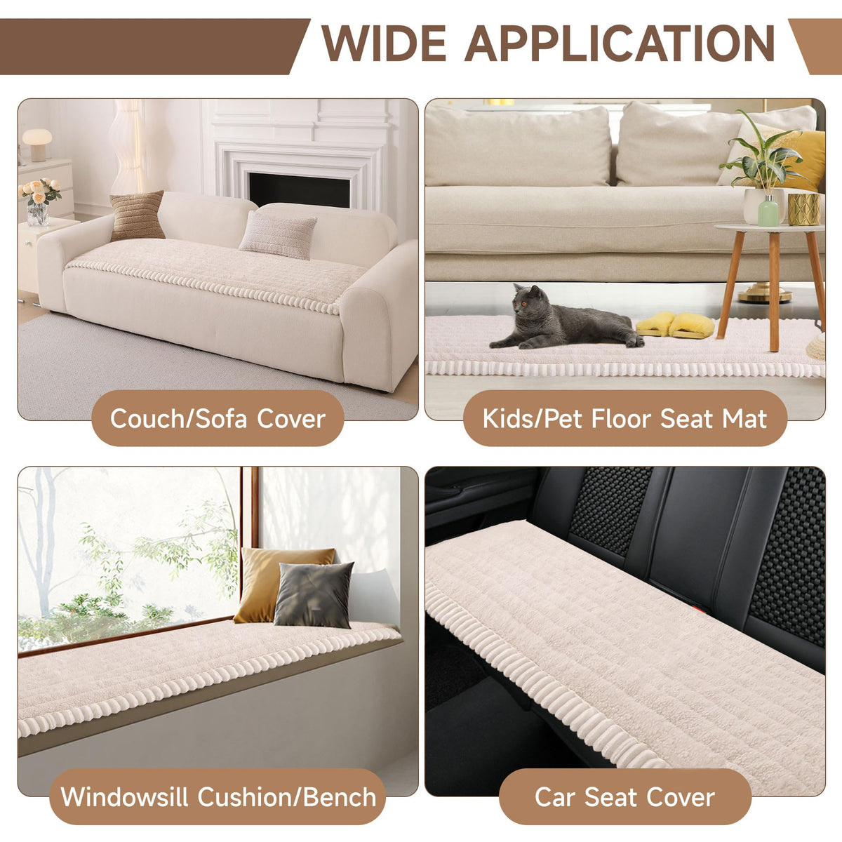 Sofa Covers for 3 Cushion Couch Washable (3 Count)