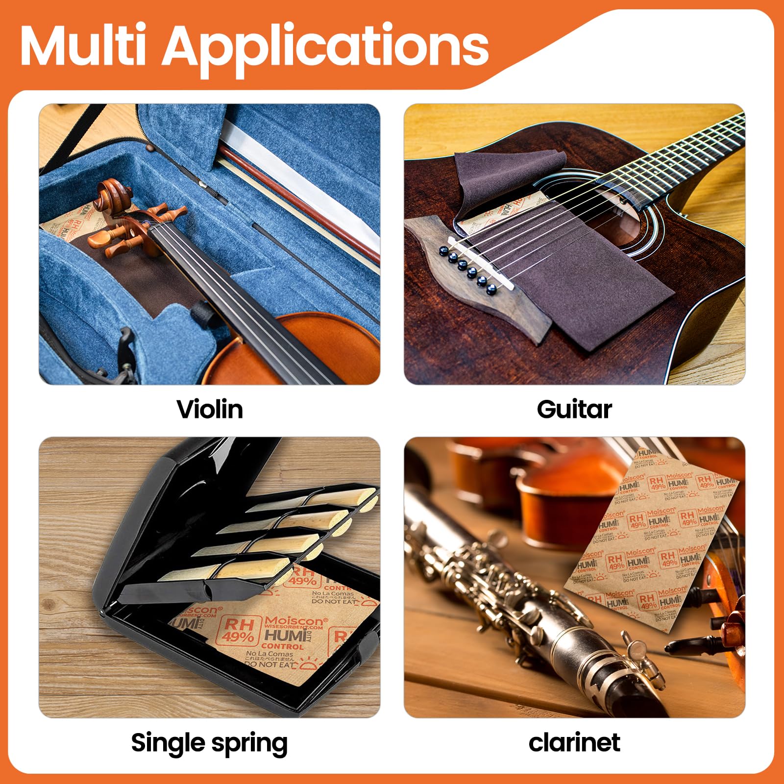 49% Two Way Humidity Control Packs for Guitars & Wooden Instruments