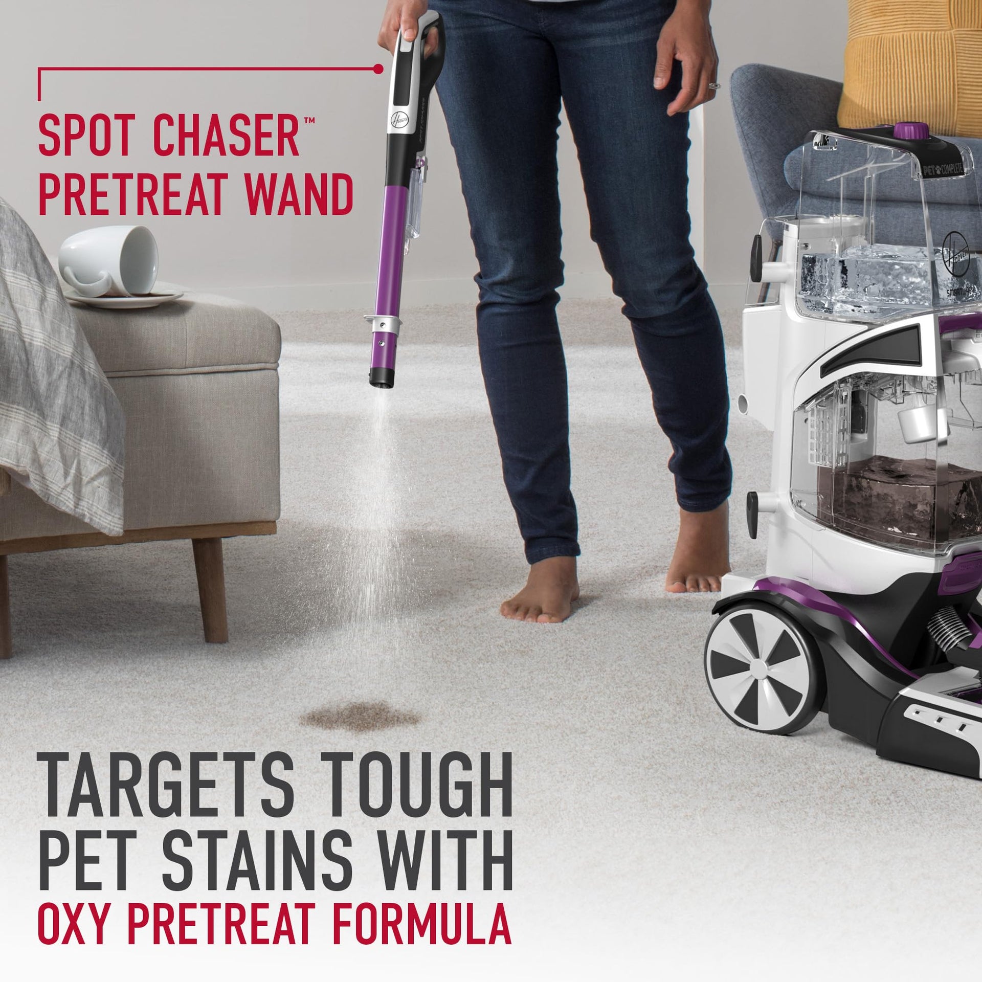 SmartWash Pet Automatic Carpet Cleaner Machine with Spot Chaser Wand