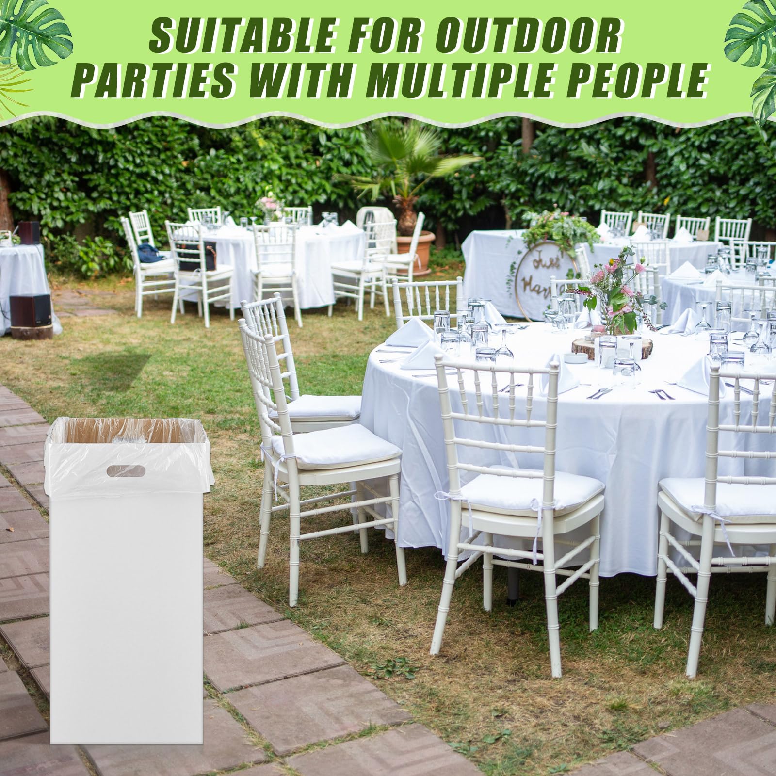 1 Pcs 20 Gallon Cardboard Trash Cans Disposable and Reusable Corrugated Cardboard Cans Recycling Bins Bulk with 2 Garbage Bags for Parties Events
