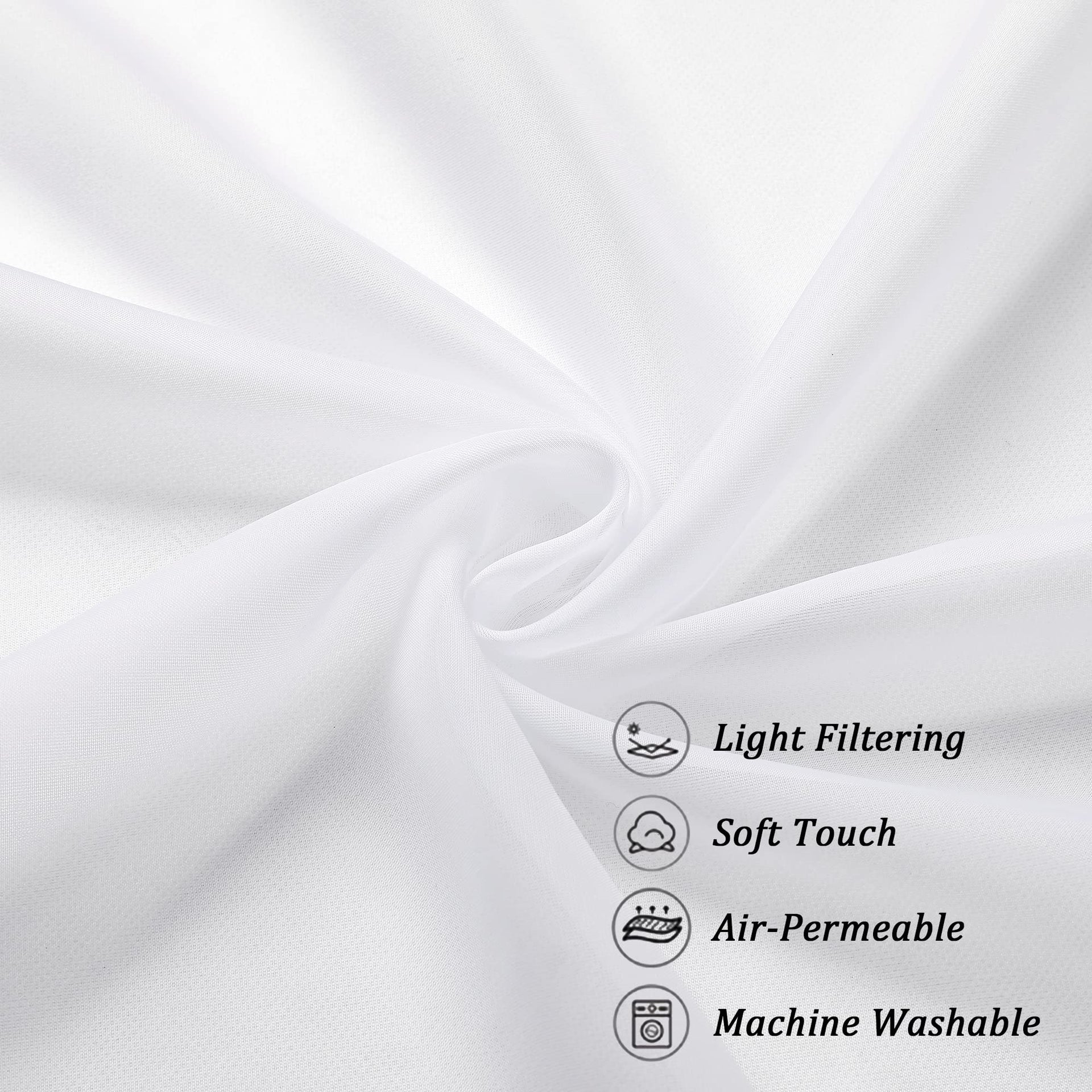 White Sheer Valance for Windows (2 Count)