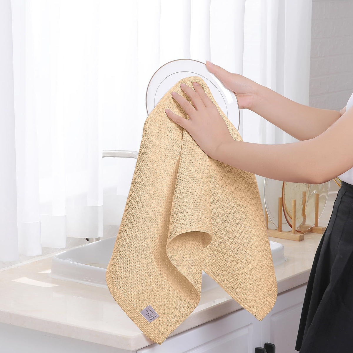 100% Cotton Waffle Weave Kitchen Dish Towels 8 (8 Count)