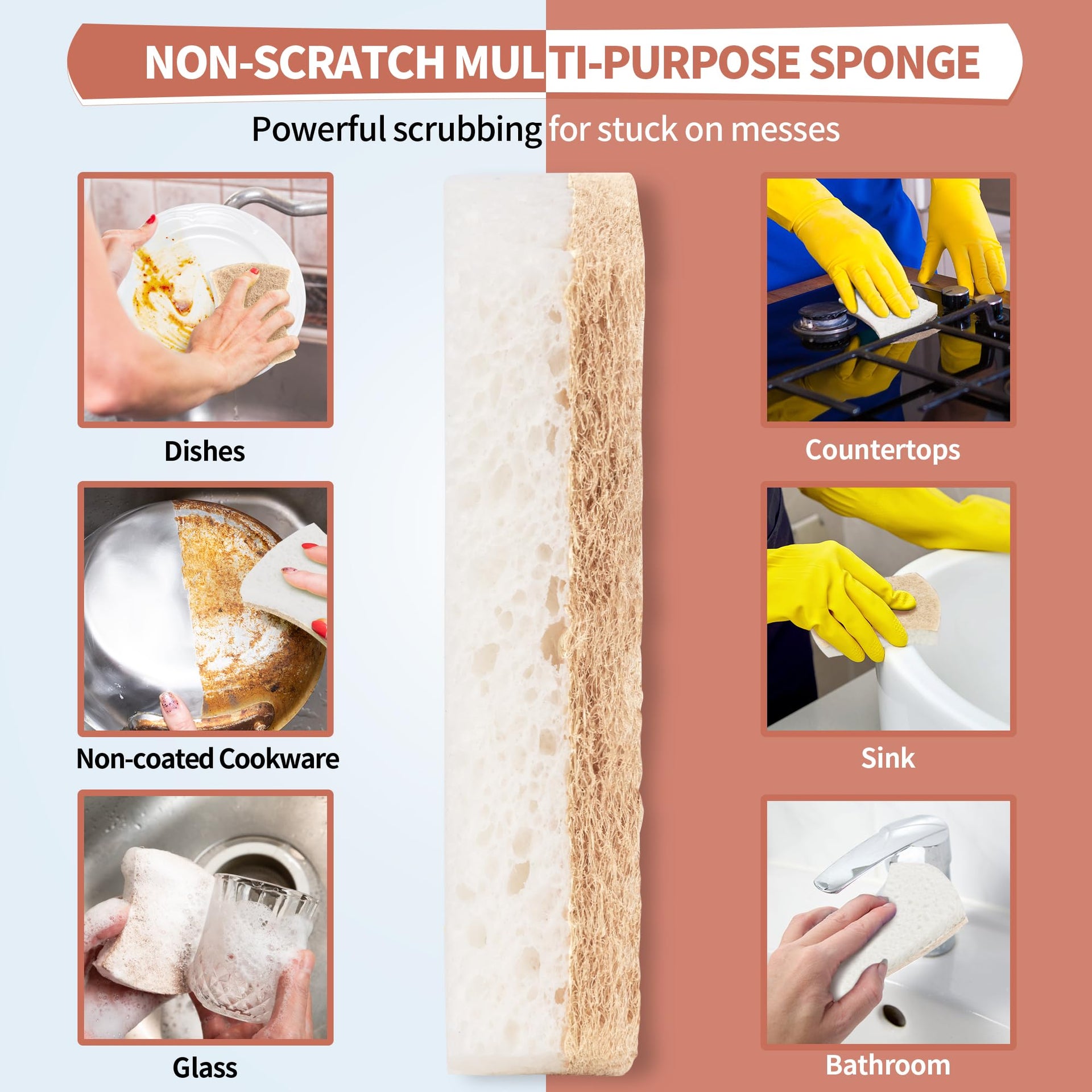 Natural Dish Sponge 48 Pack (48 Count)