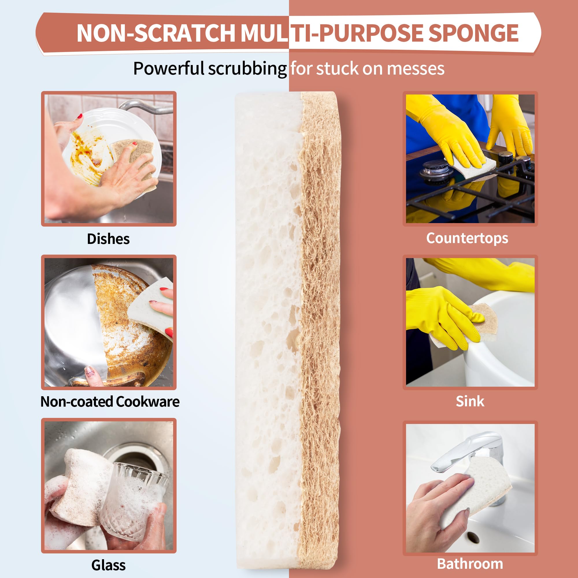 Natural Dish Sponge 48 Pack (48 Count)