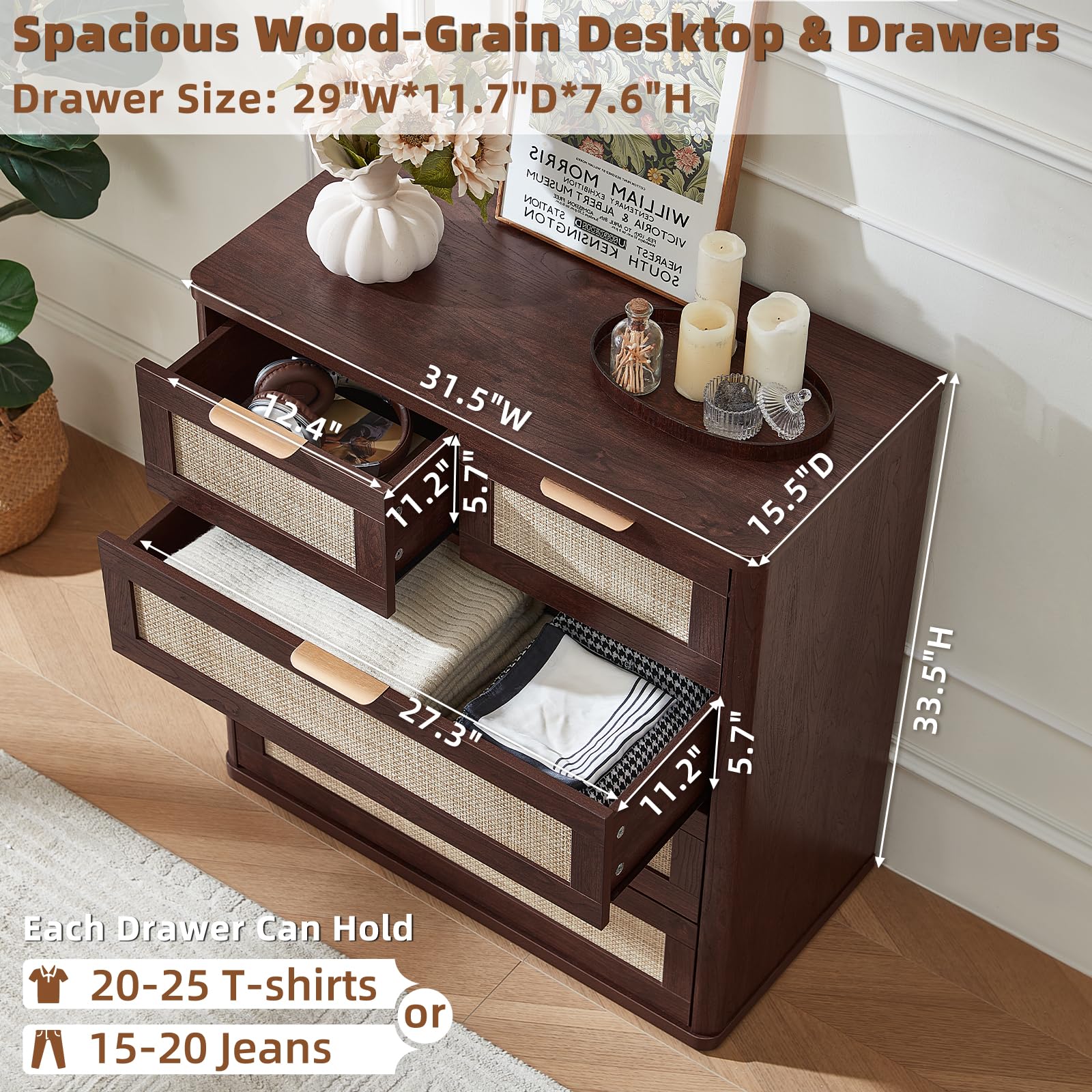 Rattan Dresser for Bedroom