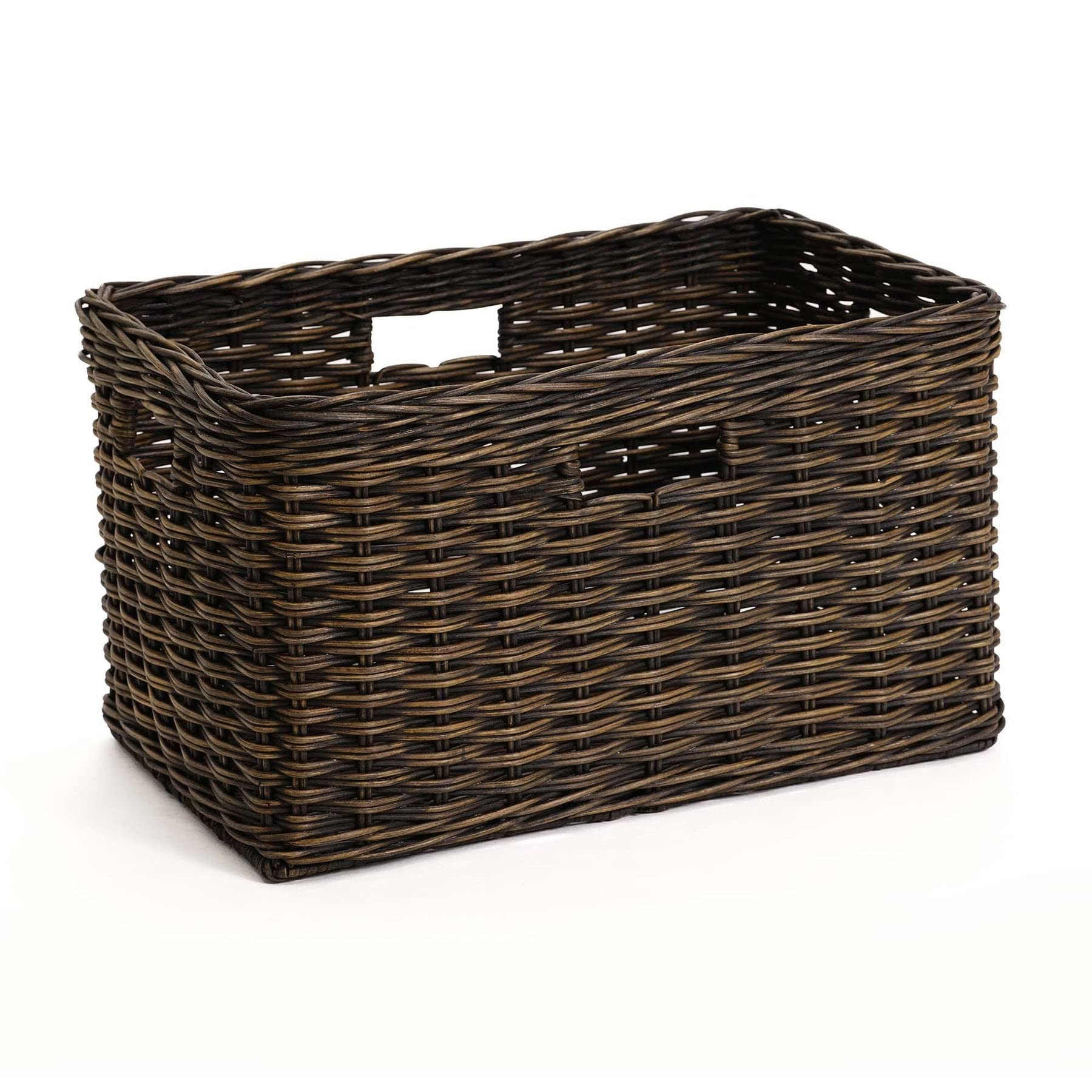 Tall Rectangular Wicker Storage Basket