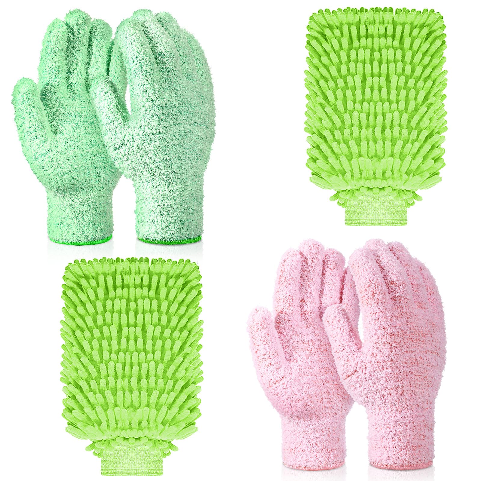 6 Pcs Micro Dusting Mitt Gloves Plant Cleaning