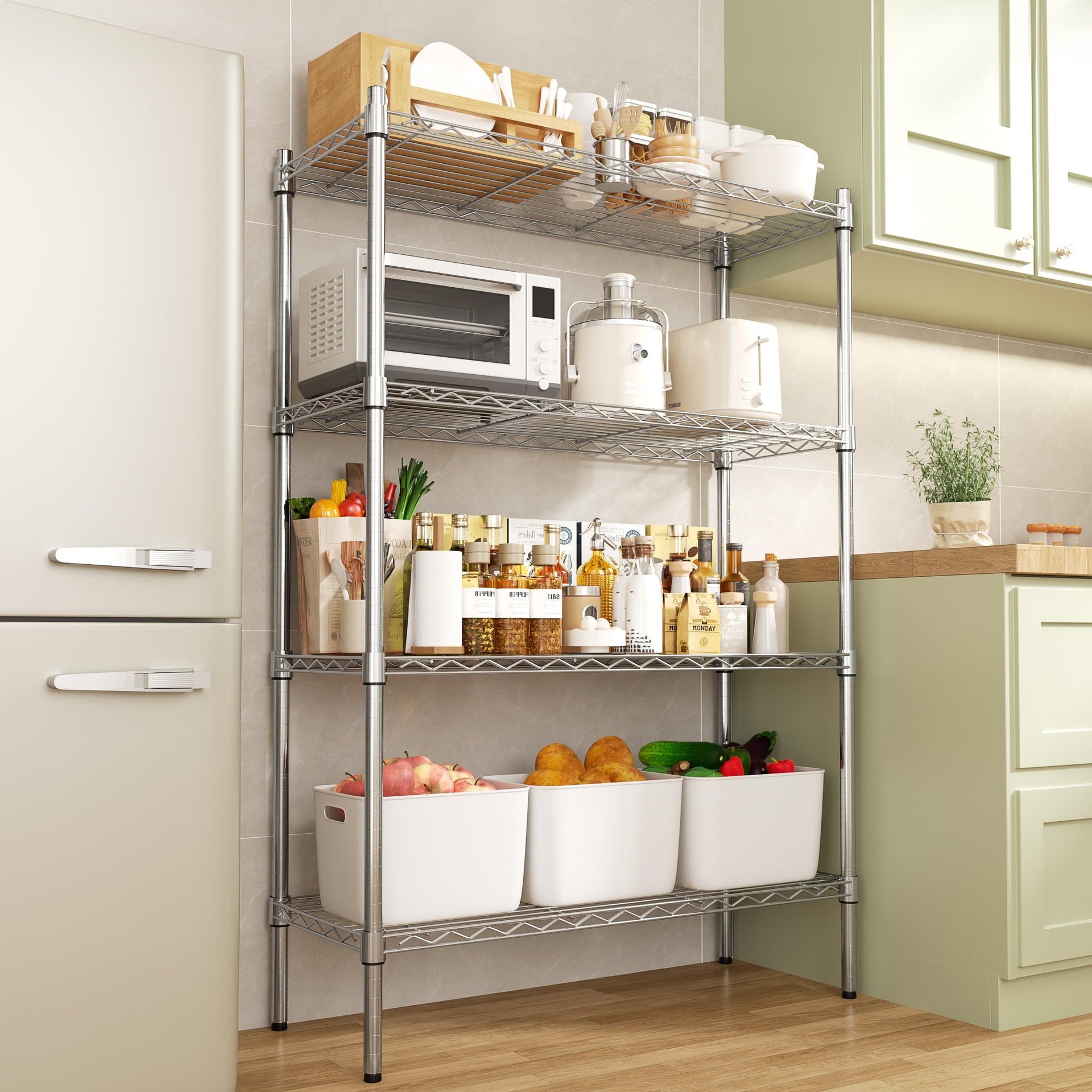 4 Tier Heavy Duty Wire Shelving
