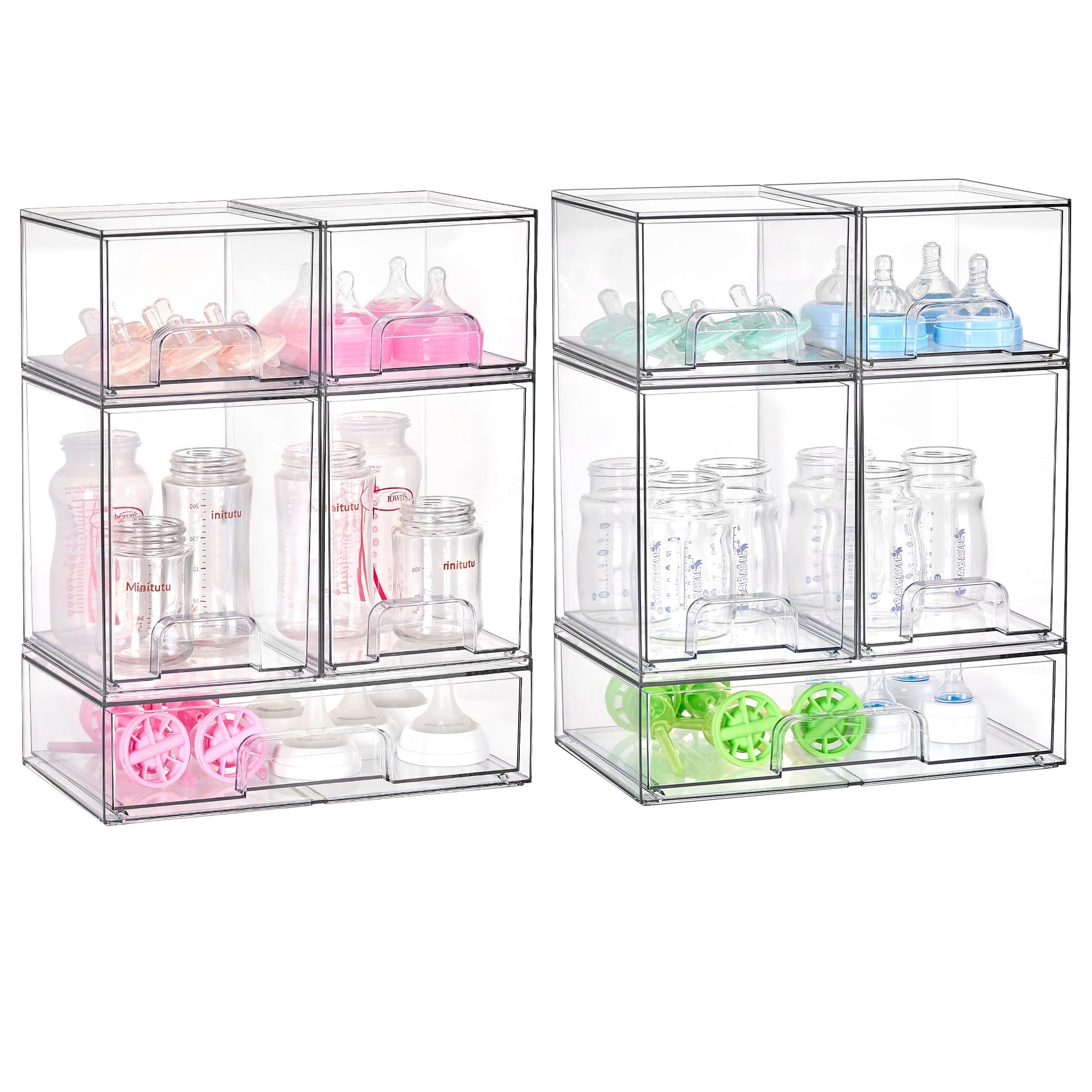 Clear Stackable Storage Drawers Set of 10 (10 Count)