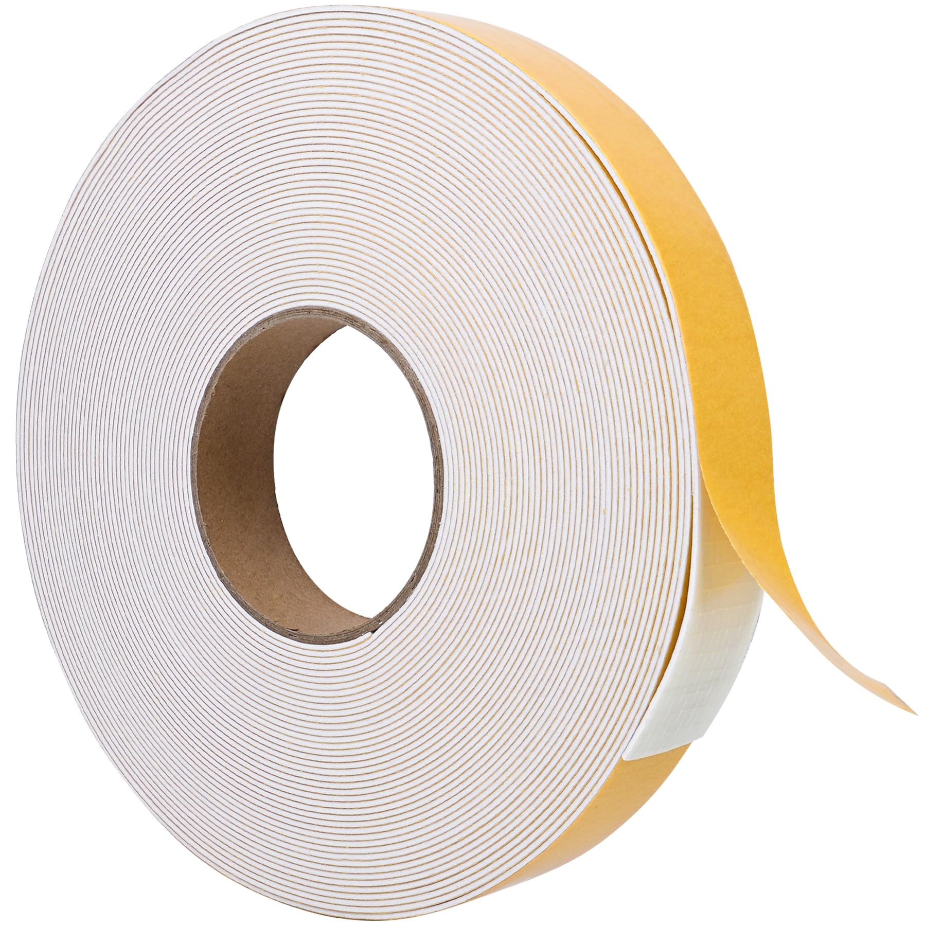 White Door Window Weather Stripping Self Adhesive Foam Tape High Density Foam Sealing Strip Window Insulation Weatherproof Gasket Tape for Doors and Windows (33 Foot)