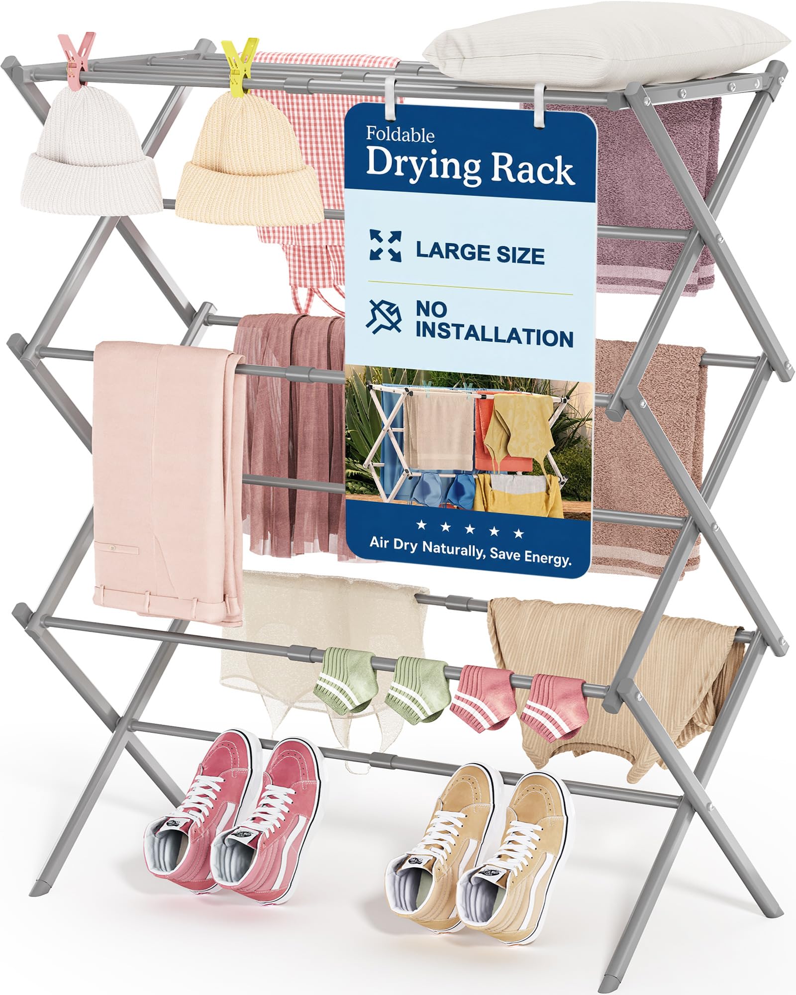 Oversize 3 Tier Clothes Drying Rack