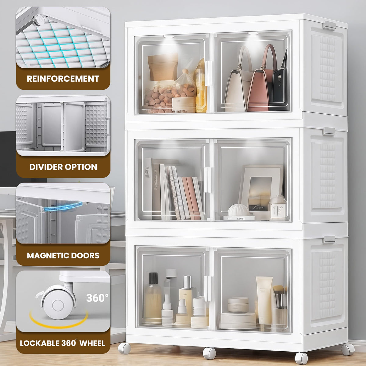 568QT 141GAL 3 Tier Stackable Storage Bins (3 Count)
