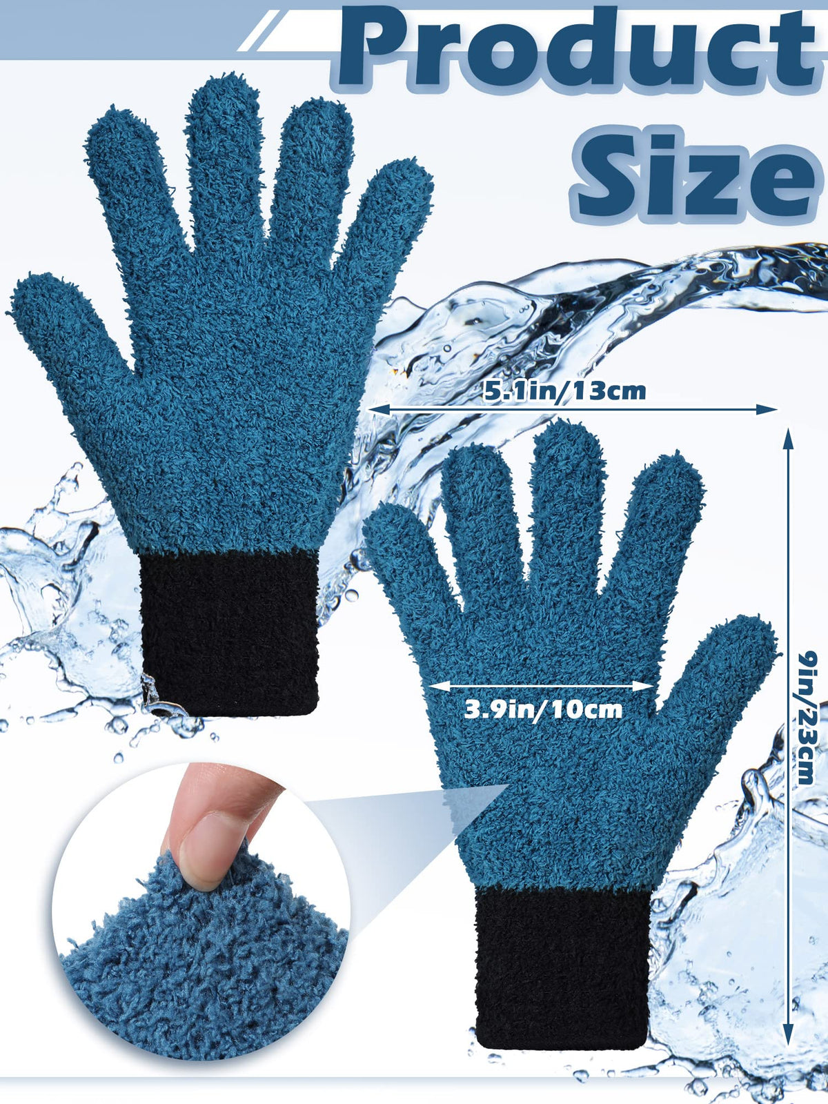 3 Pairs Microfiber Plant Dusting Gloves (3 Count)