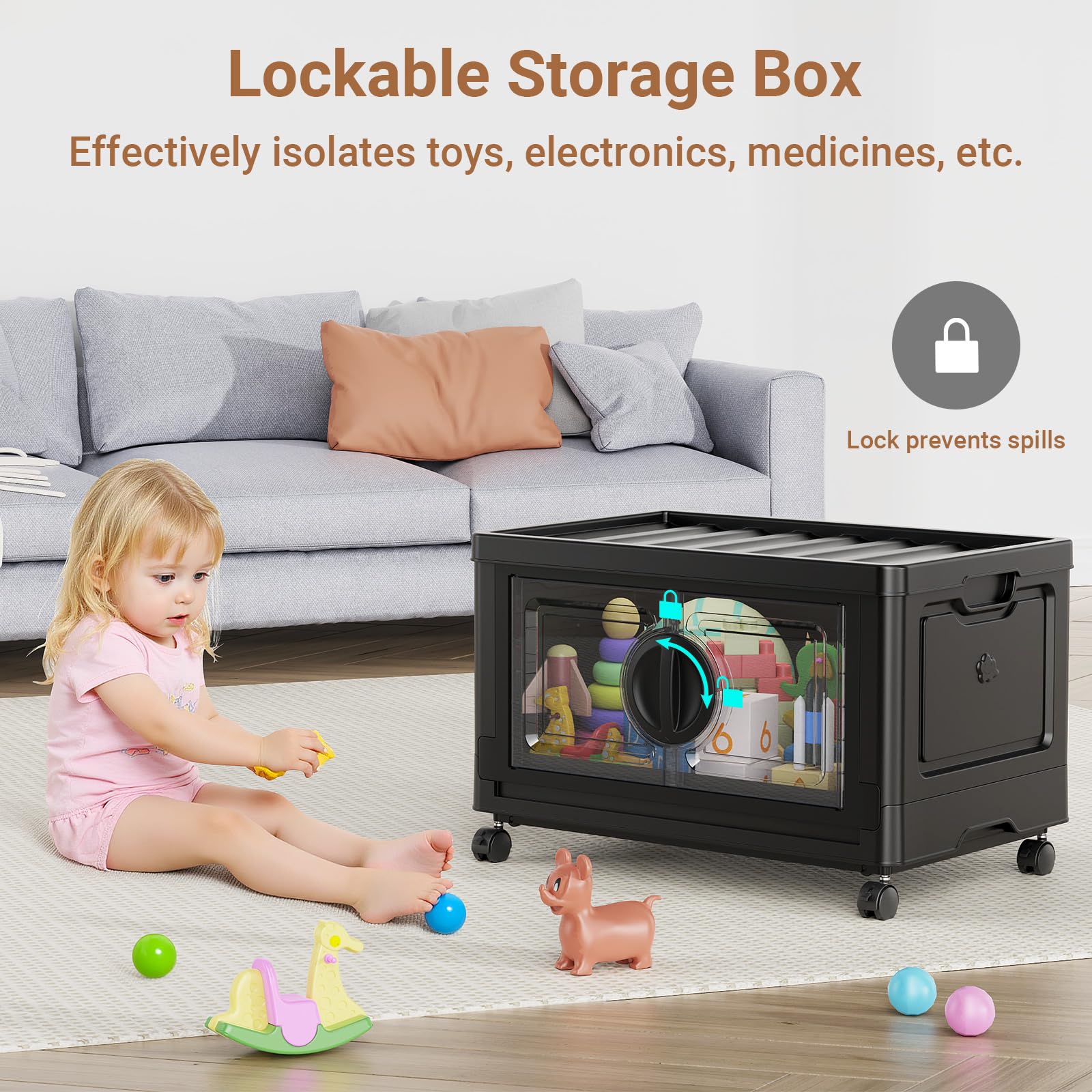 480Qt Lockable Stackable Storage Bins with Lids (4 Count)
