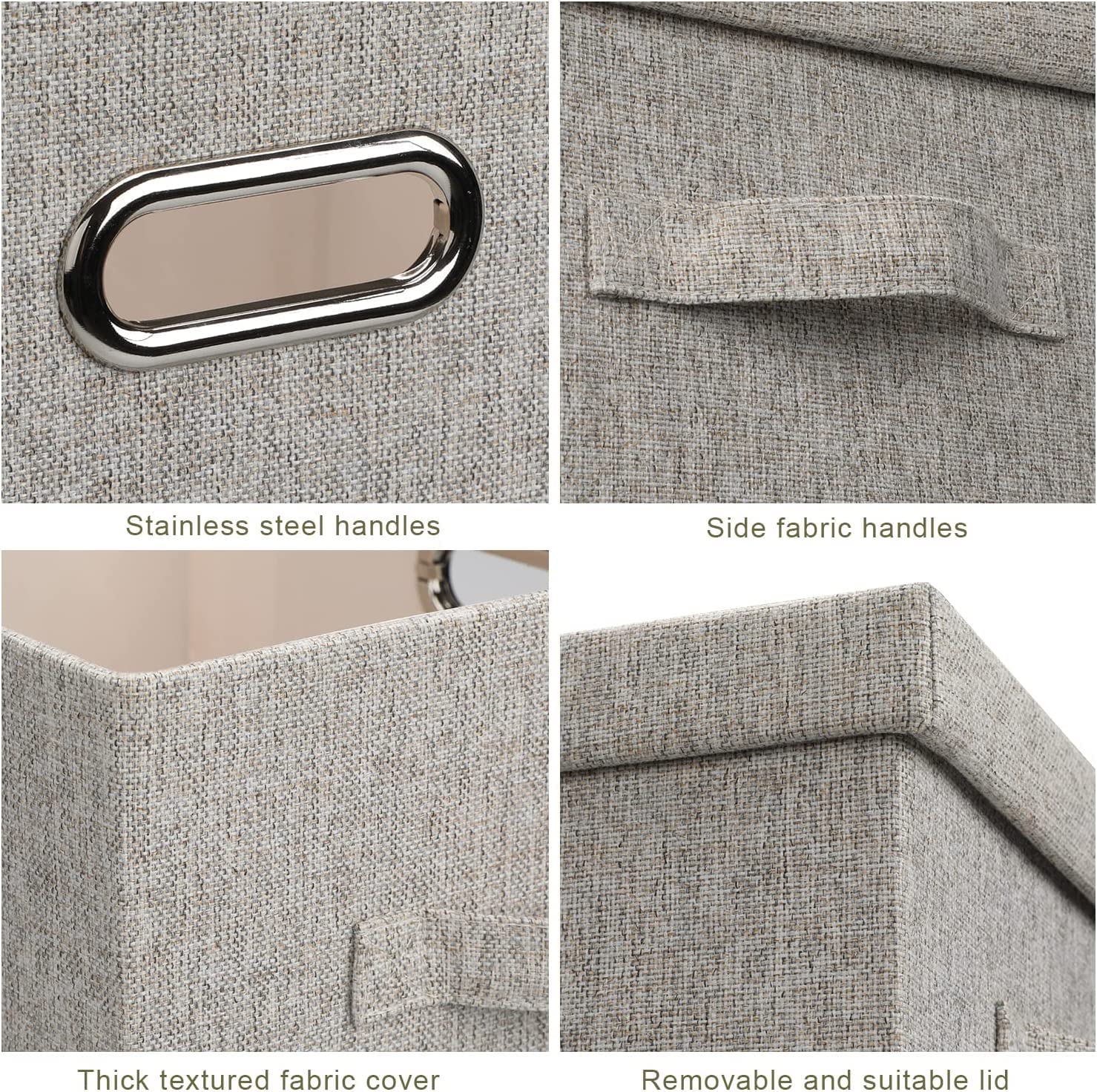 Storage Bins with Lids Fabric Closet Organizers Cubes Office Organization (5 Count)