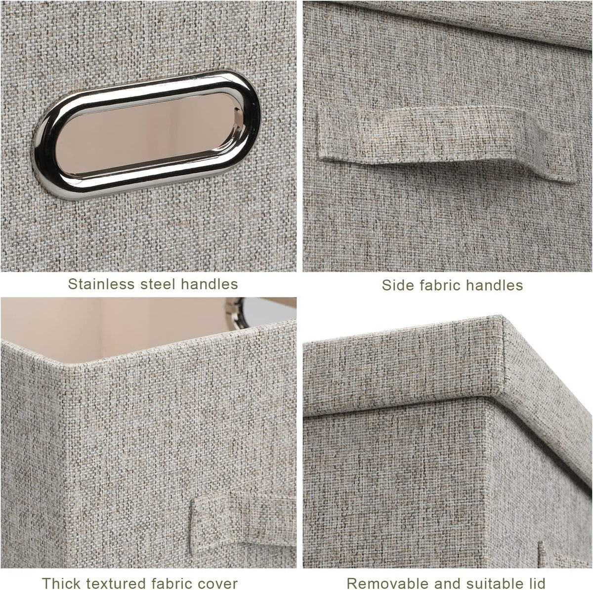 Storage Bins with Lids Fabric Closet Organizers Cubes Office Organization (5 Count)